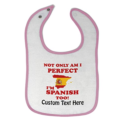 Custom Cotton Baby Bibs & Burp Cloths - Soft White & Pink Toddler Feeding Accessories for Boys & Girls - Personalized Text Option - Perfect Gift for Newborns & Baby Showers - Ideal for Mealtime, Drool Protection & Photo Shoots