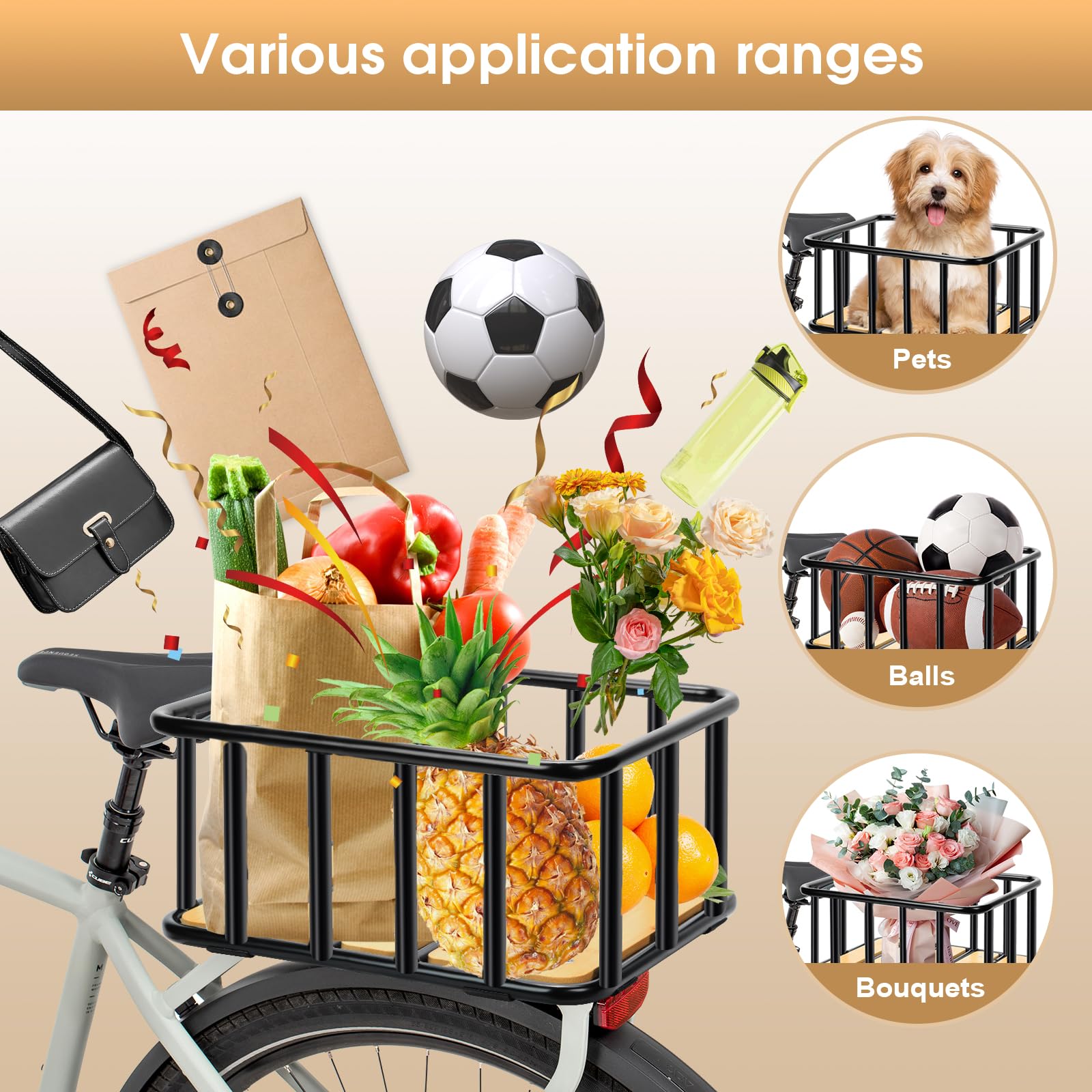 Heavy Duty Rear Bike Basket 13.8