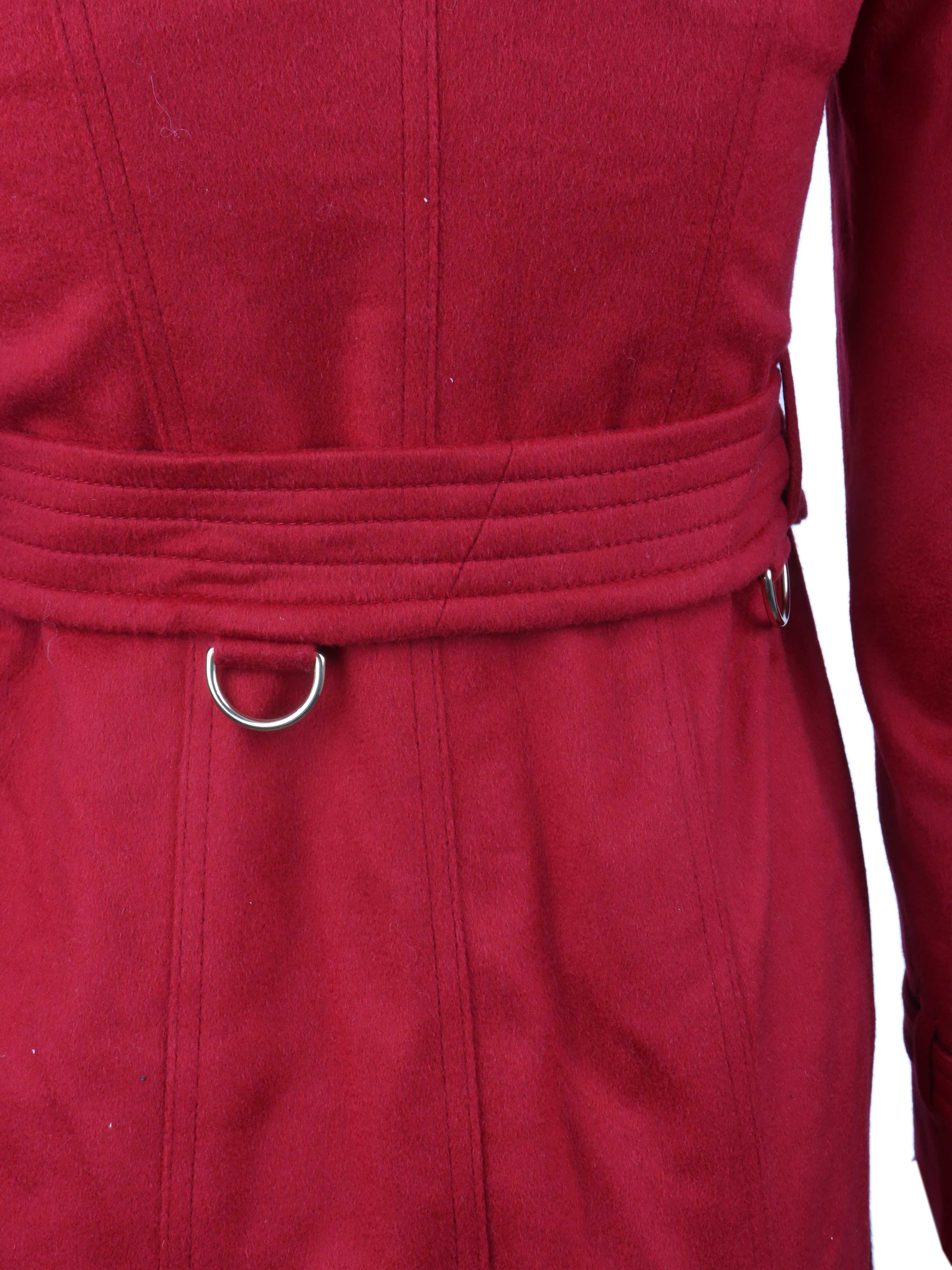 Burberry Red Cashmere Coat for Women - Luxury Winter Warm Wool Blend Trench Coat | Perfect for Office, Parties & Holiday Outfits