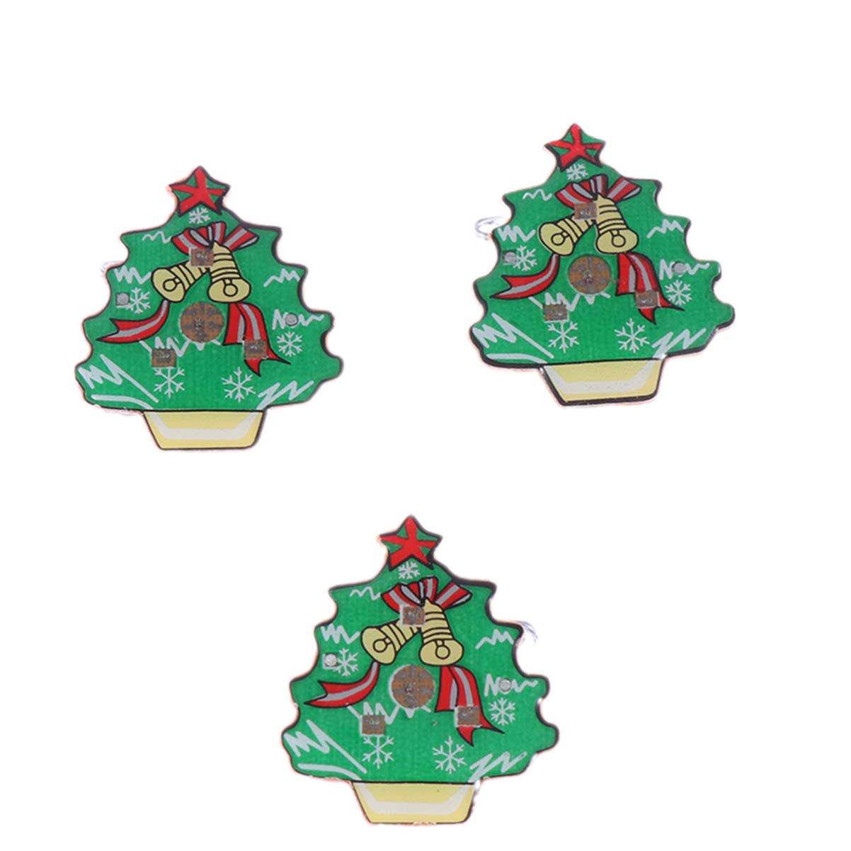 Amosfun 25Pcs Glow Christmas Brooch Pins - Party Gifts for Kids