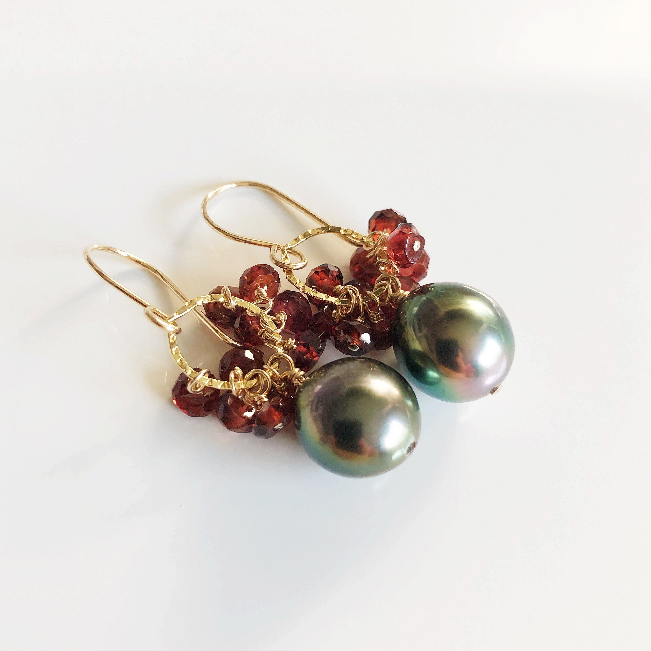 KIRA Garnet Earrings (E527) – Elegant Red Gemstone Jewelry for Women, Perfect for Parties, Weddings & Special Occasions