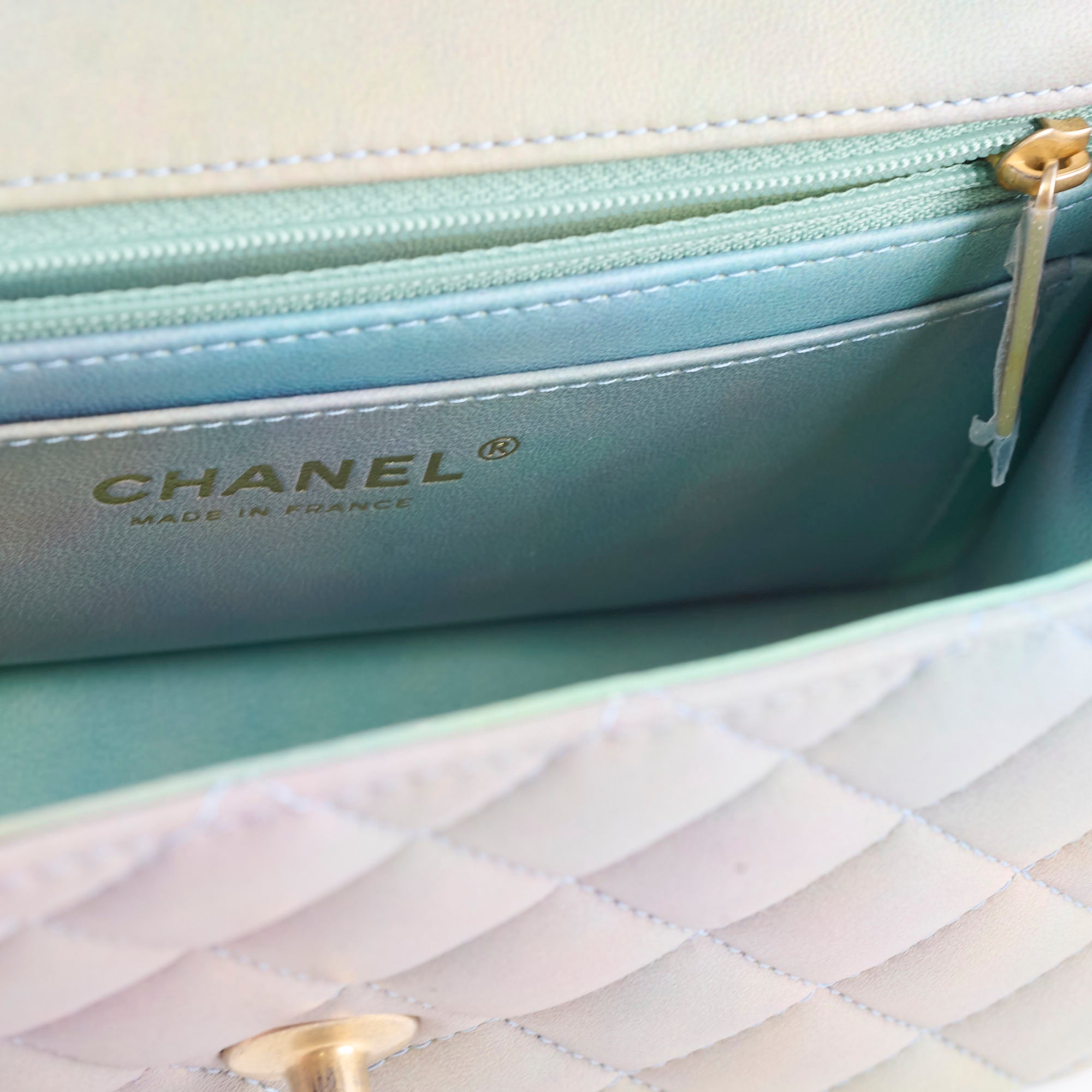 Chanel Mini Rectangular Lambskin Top Handle Bag in Ombre Green with Microchip - Perfect for Evening Events, Date Nights & Luxury Fashion Collectors