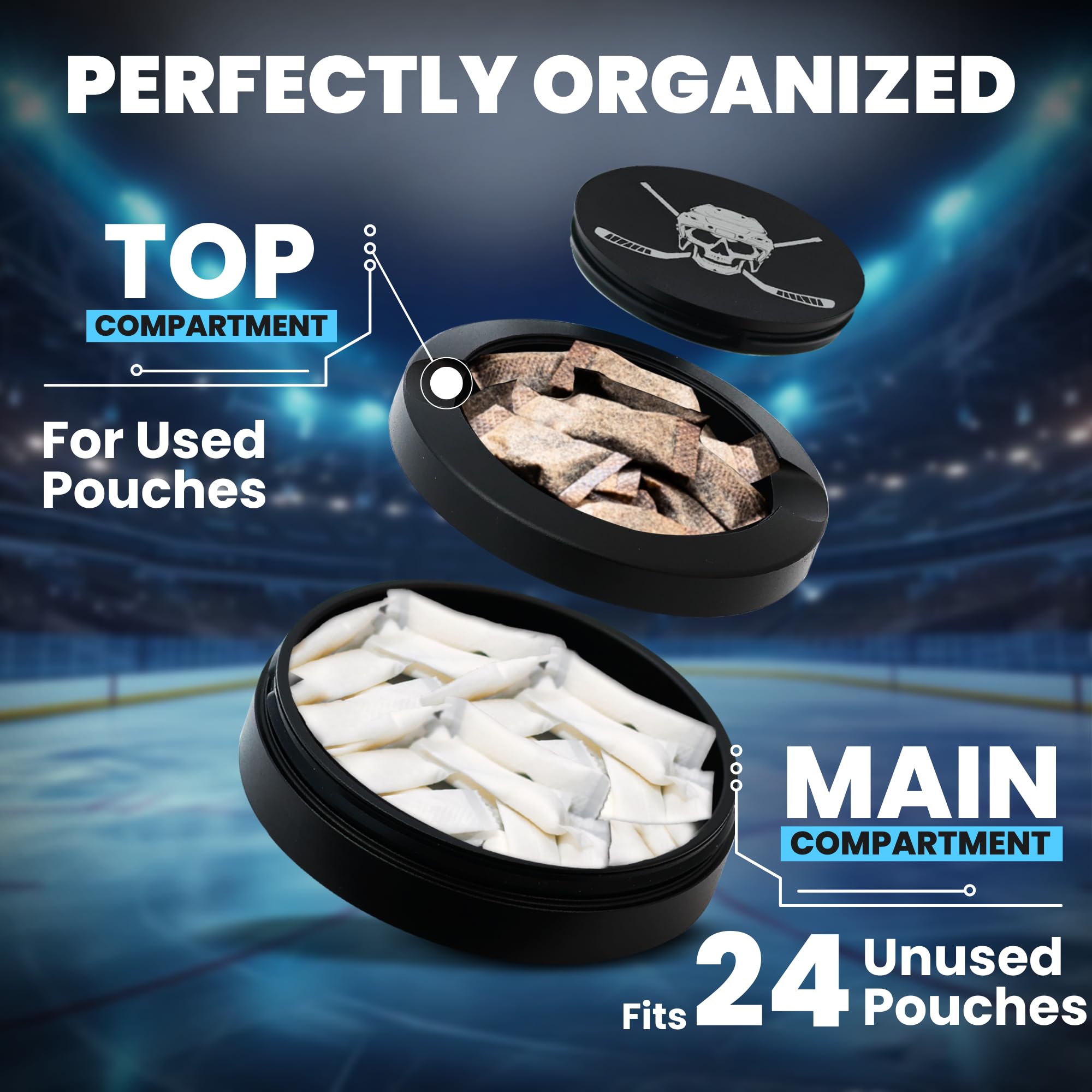 Premium ZYN Metal Can Holder - Odor & Moisture Proof Aluminum Container for ZYN Pouches - Portable Dip Can Organizer & Storage Tin - Perfect Gift for Men - Ideal for Travel, Camping, and Outdoor Activities