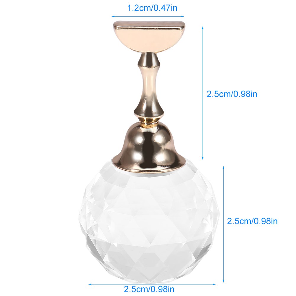 Premium Magnetic Nail Art Display Stand - Alloy Nail Tips Holder with White Spherical Crystal for Salon & DIY Manicure | Perfect for Nail Technicians, Home Use & Professional Nail Art Equipment Organization