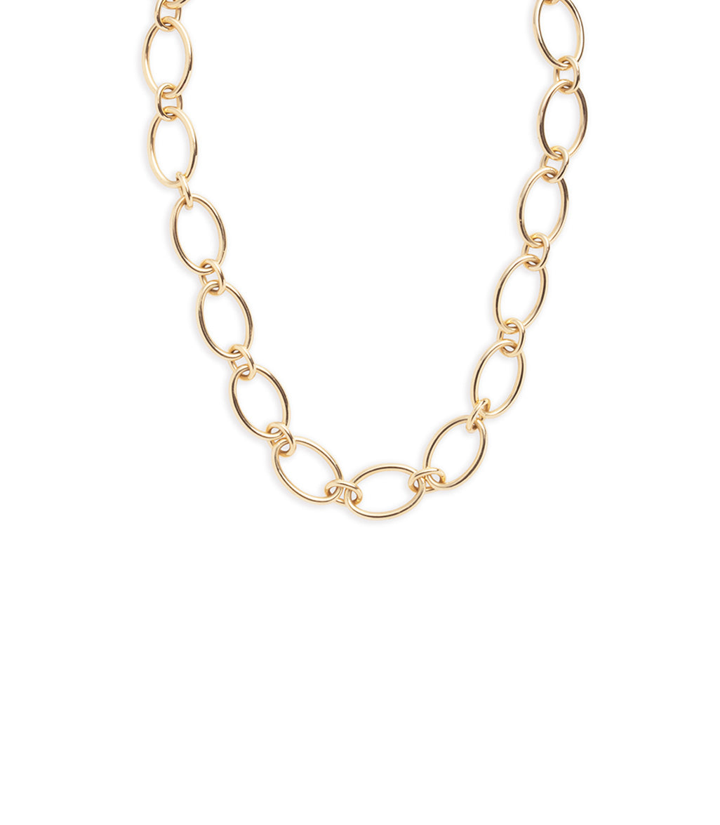 Stylish Oval Link Chain Necklace for Women - Trendy Gold & Silver Layering Necklace Jewelry Gift for Her - Perfect for Casual, Office & Date Night Outfits
