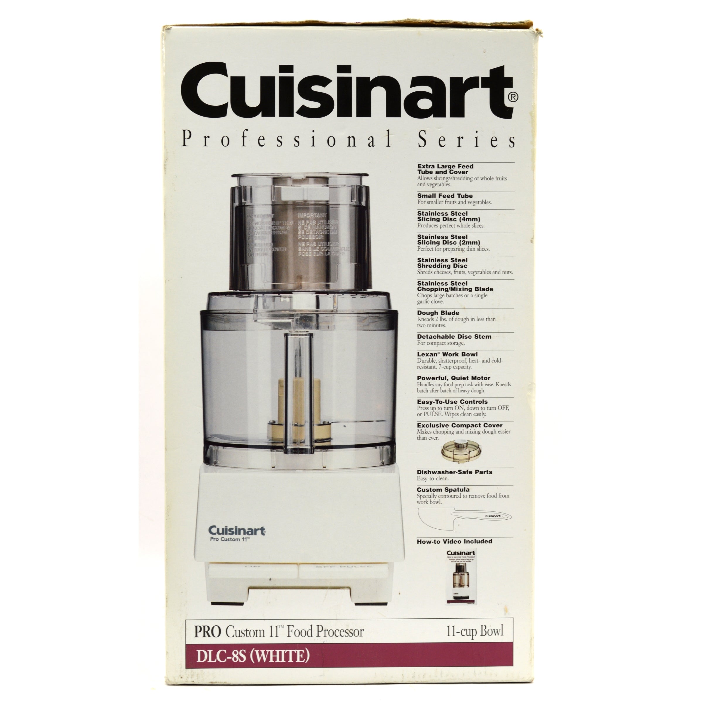 Cuisinart Pro Custom 11 Food Processor - 11 Cup Bowl, DLC-8S, White | Brand New in Box | Perfect for Meal Prep, Baking & Large Batch Cooking
