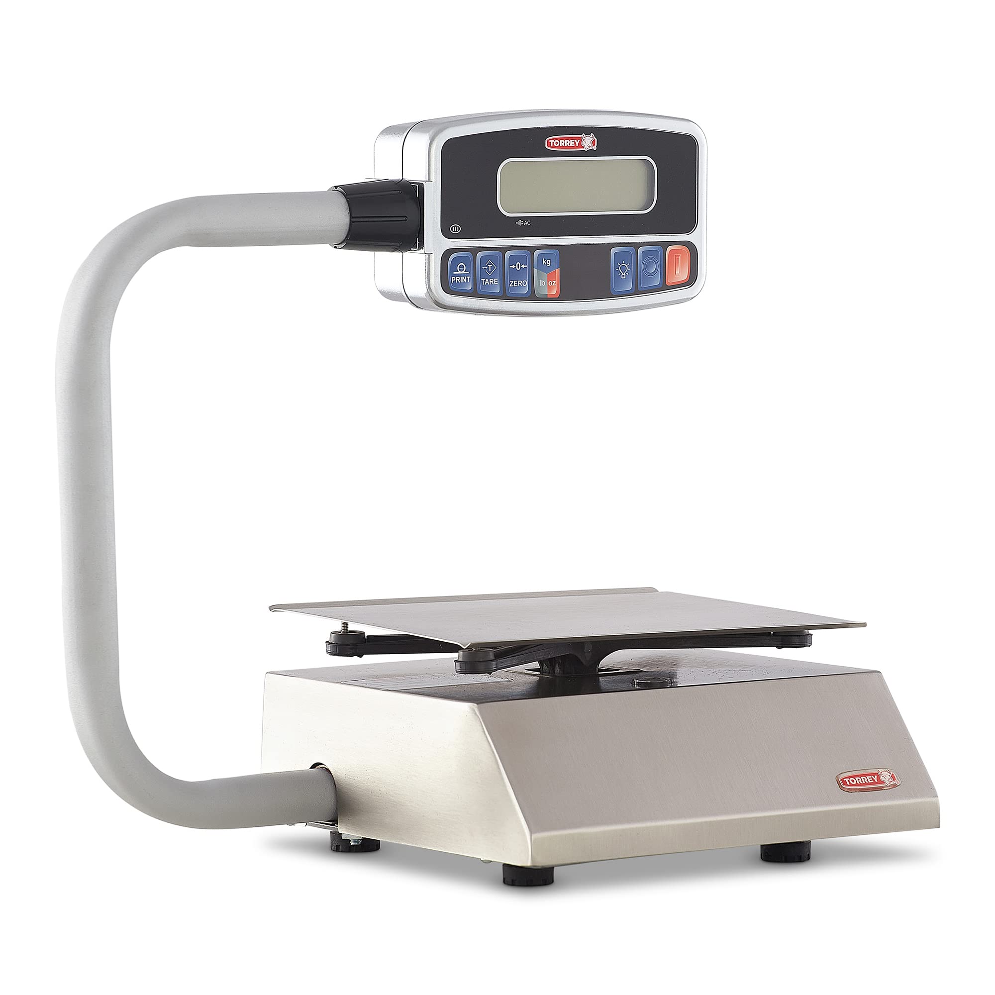 TORREY PZC5/10 Digital Kitchen Scale with Large LCD Display - 5kg/10lb Capacity, Rechargeable Battery, Stainless Steel Platform & Tare Function - Perfect for Baking, Meal Prep, Portion Control and Commercial Use
