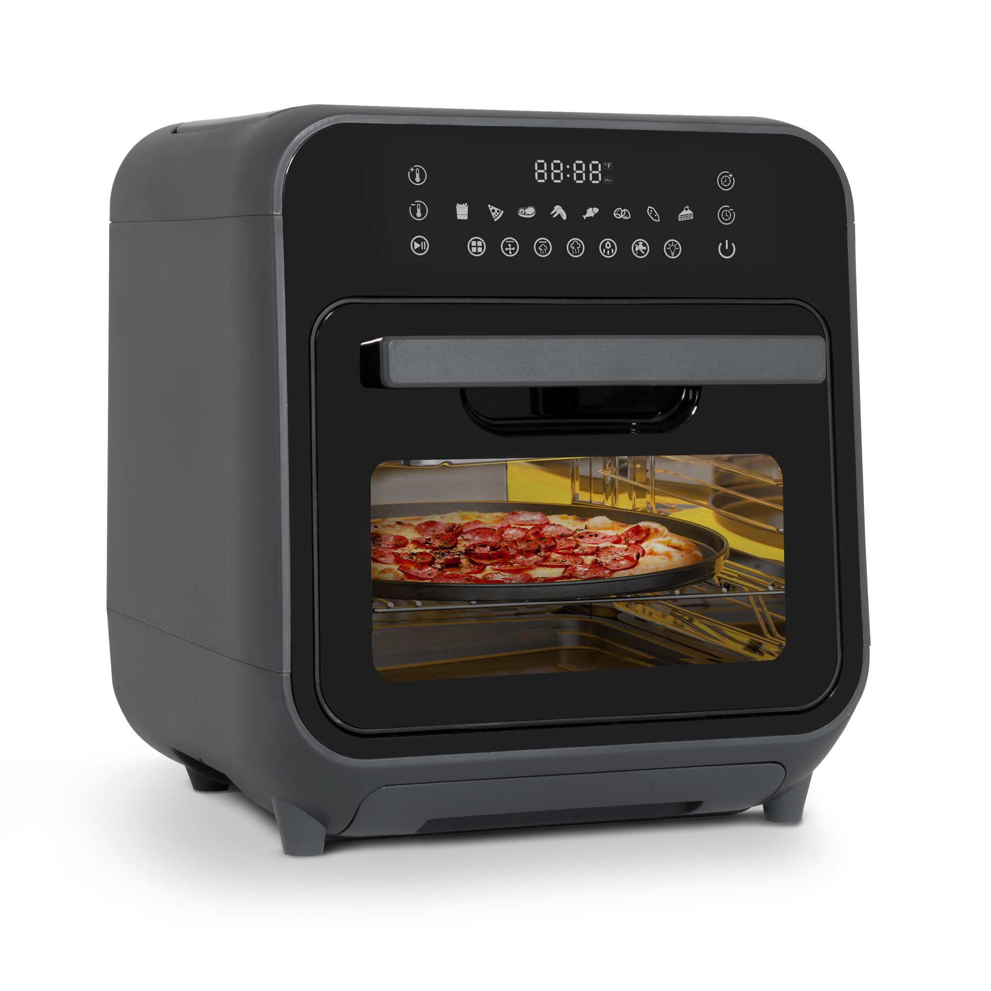 Baridi 15L Steam Air Fryer Oven Combo with Self-Cleaning - 8 Preset Functions, 1635W, Black - Perfect for Healthy Cooking, Baking, Roasting & Frying at Home