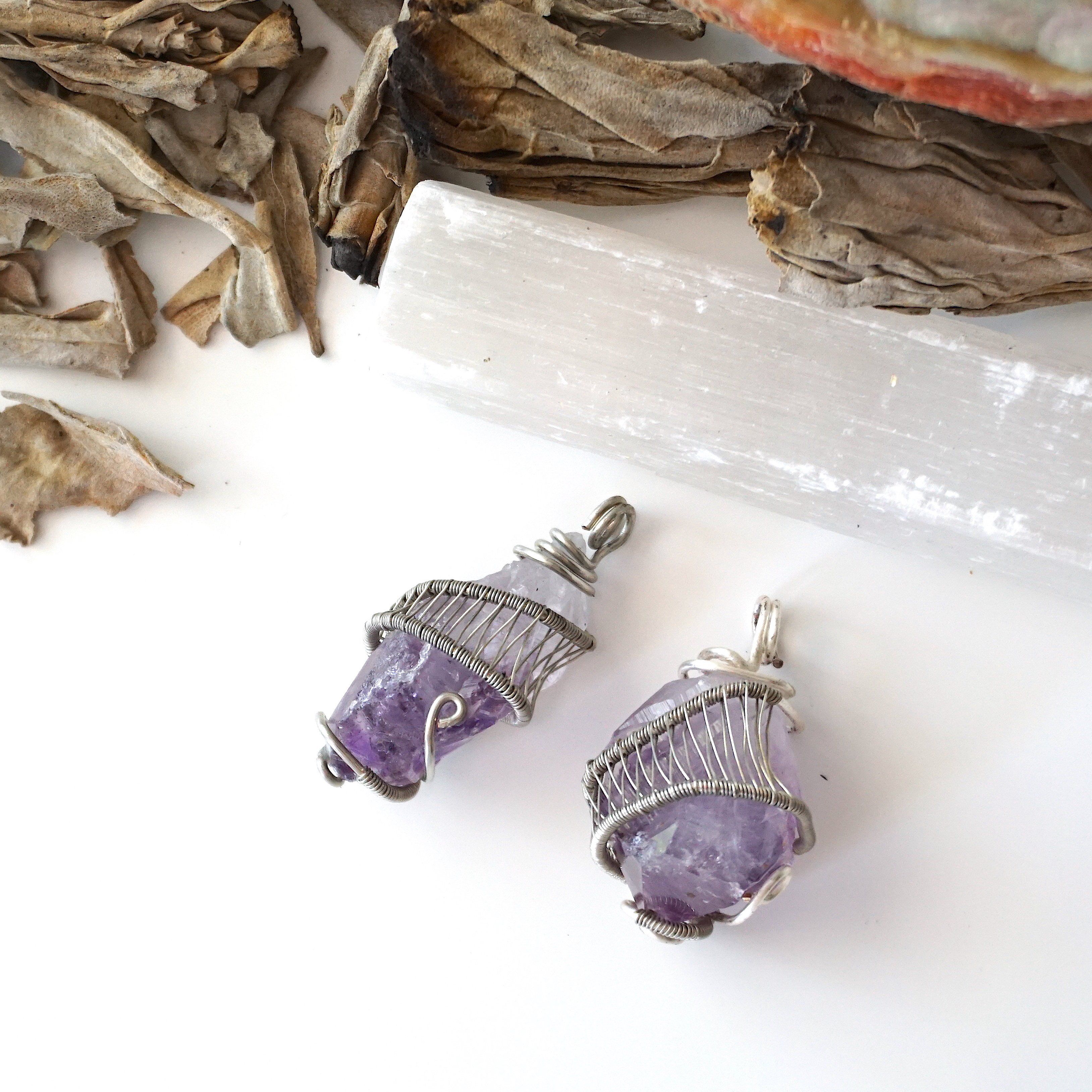 Natural Raw Amethyst Crystal Necklace for Women - Healing Stone Pendant Jewelry for Meditation, Yoga & Spiritual Protection