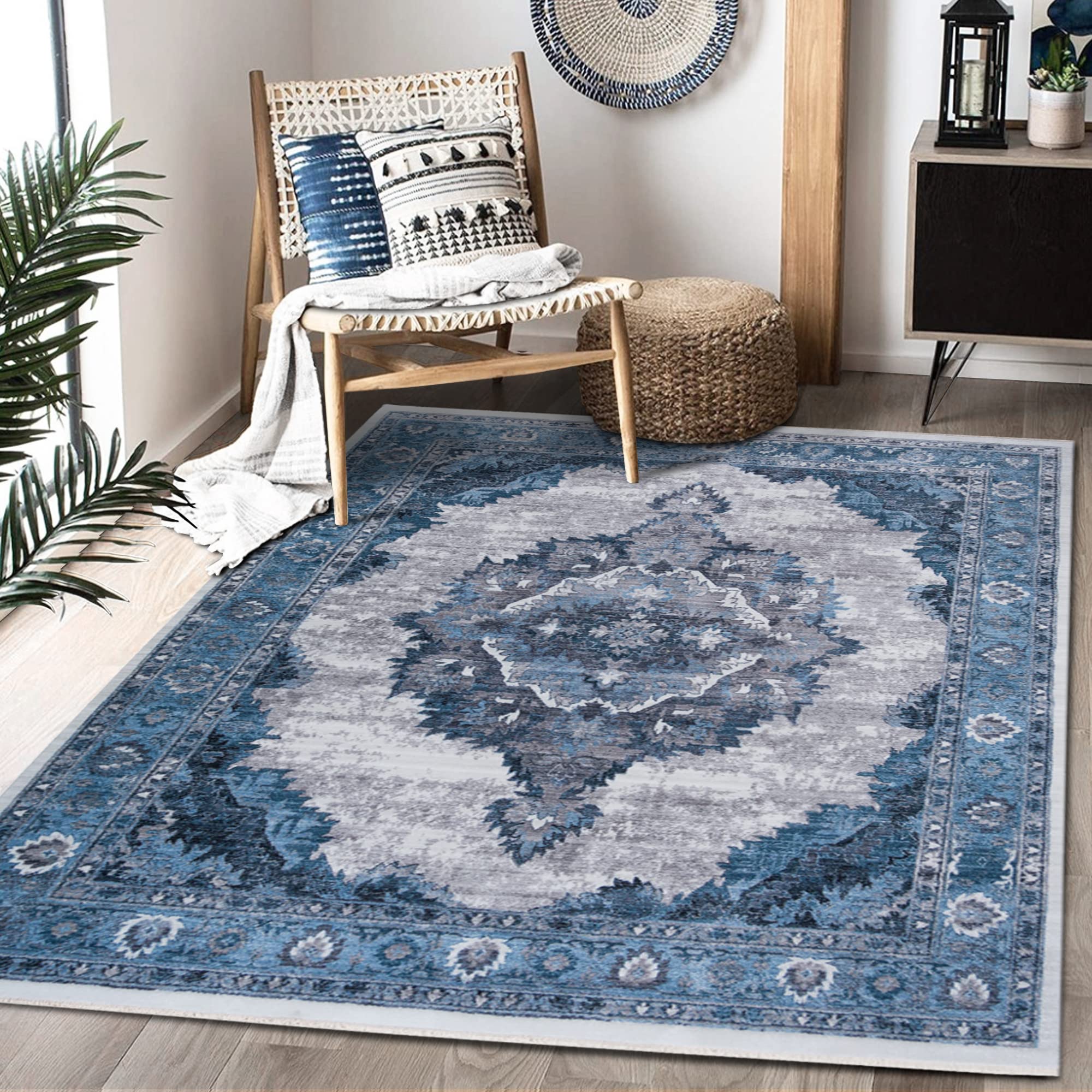 Vintage Bohemian Floral Oriental Distressed 2x7 Area Rug - Handmade Home Decor for Living Room, Bedroom & Dining Room | Perfect for Boho Chic, Farmhouse & Modern Interior Design Styles