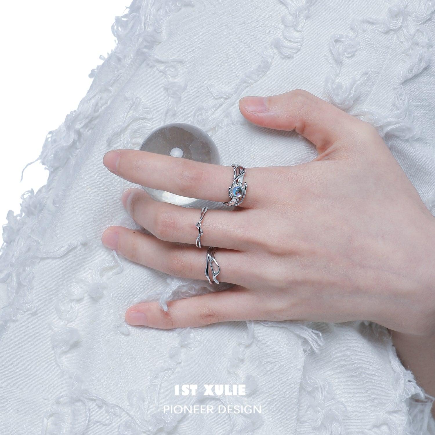 Moon Stone Tarnish-Free Sterling Silver Adjustable Ring for Women - Perfect for Everyday Wear, Gift Giving & Special Occasions