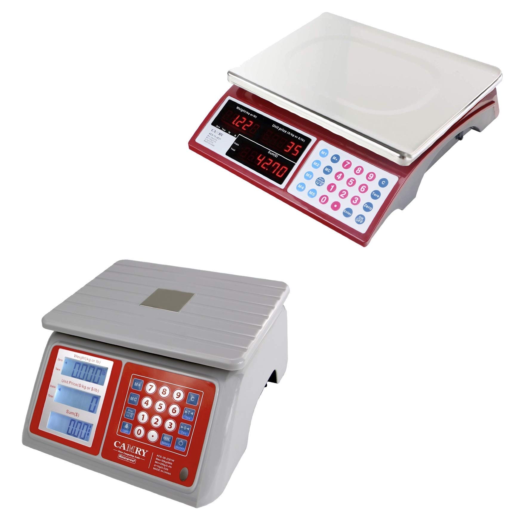 **30kg/66lb Digital Commercial Food Scale - Waterproof Electronic Price Computing Scale with Rechargeable Battery for Meat, Grocery & Kitchen Use**