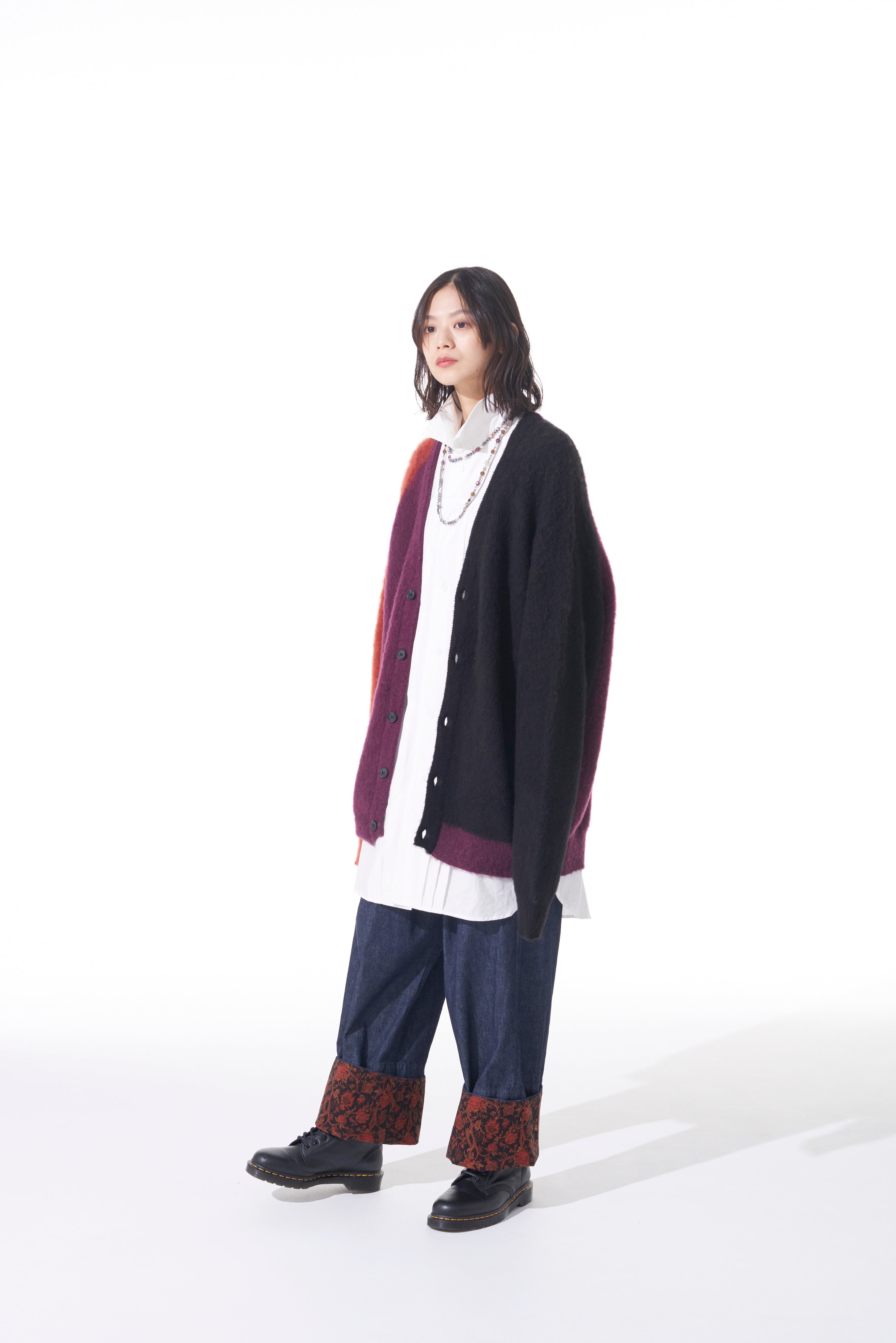 Stylish Color Paneling Mohair Cardigan for Women - Soft & Warm Knit Sweater for Fall & Winter - Perfect for Office, Date Night & Casual Outfits