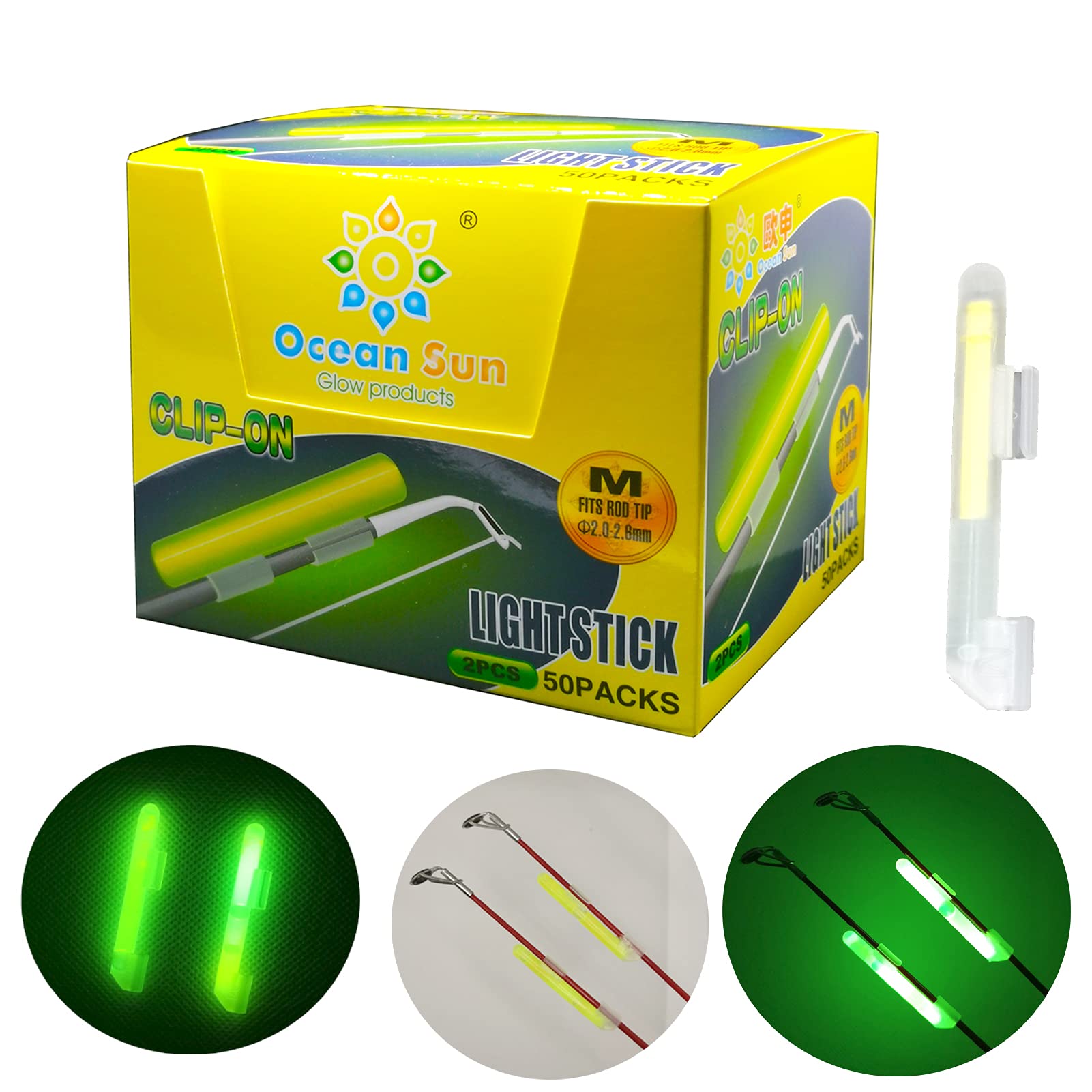 100PCS Fishing Glow Sticks for Rod Tips - High Visibility Night Fishing Light Sticks for Poles | Perfect for Night Fishing, Camping & Emergency Signaling