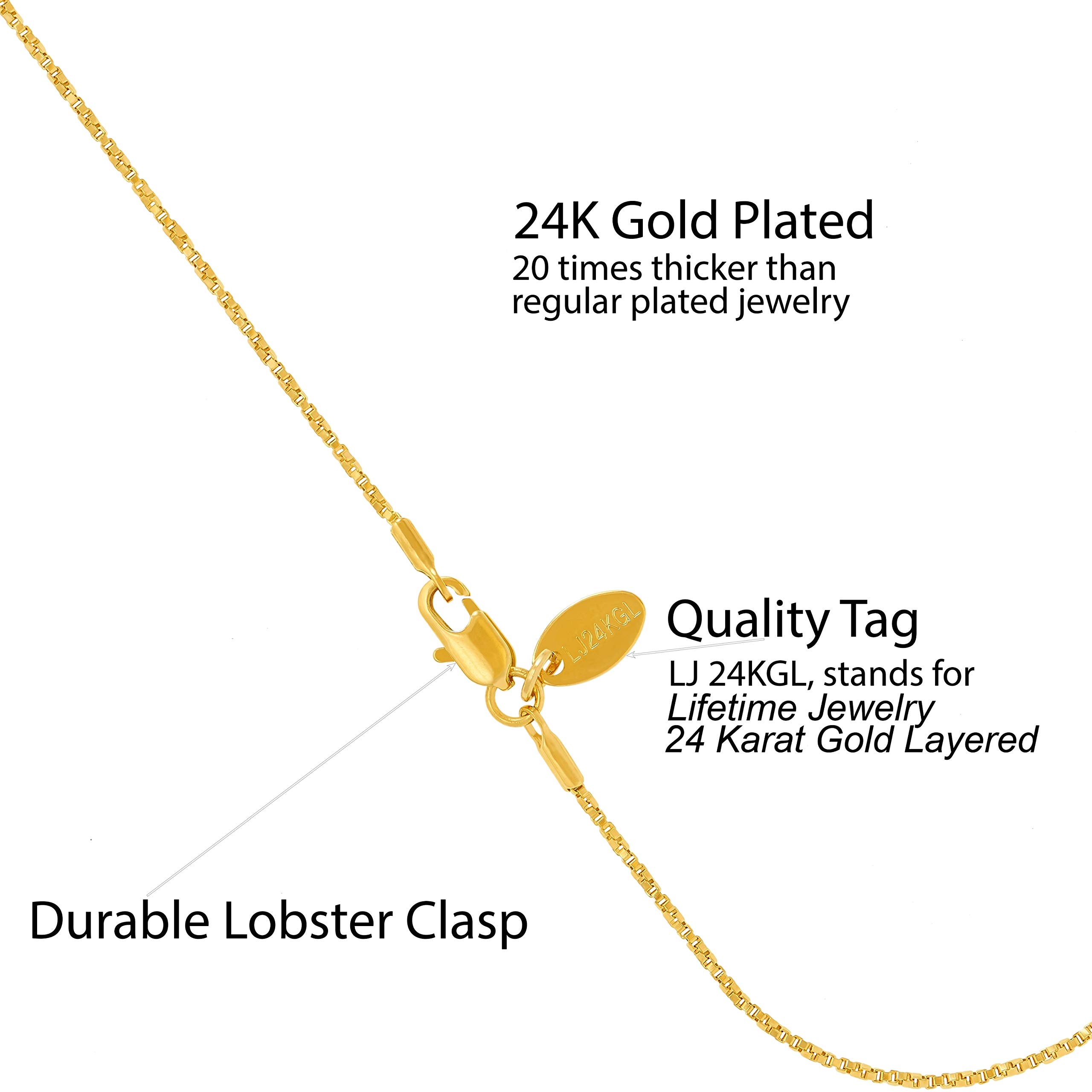 LIFETIME JEWELRY 24K Gold Plated Women's Twisted Box Chain Anklet Bracelet - Elegant Ankle Jewelry for Parties, Beach & Everyday Wear