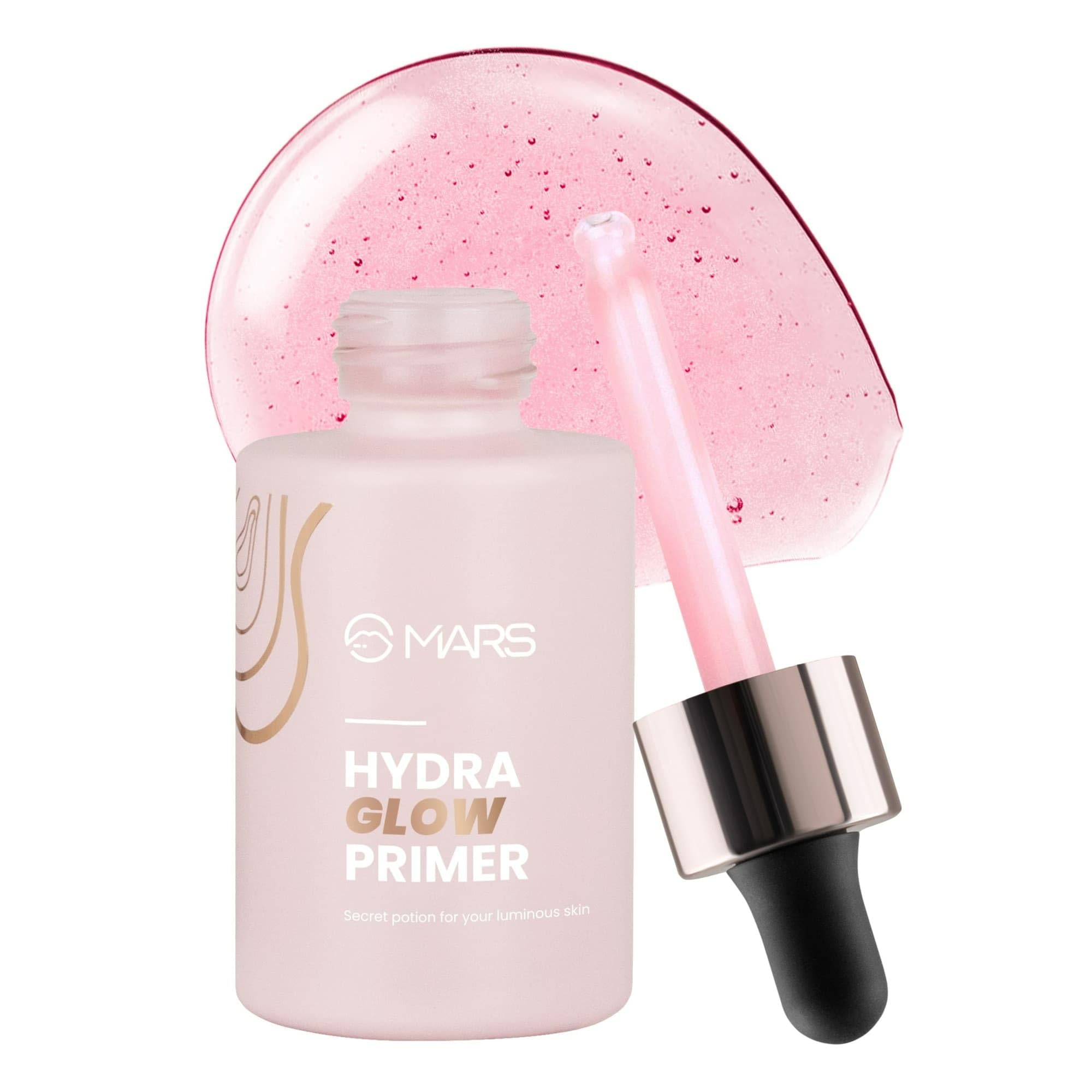 MARS Hydra Glow Face Primer with Hyaluronic Acid & Argan Oil - 30ml Makeup Base for Dewy Skin, Moisturizing & Radiance - Infused with Aloe Vera & Chamomile Water - Perfect for Daily Makeup, Bridal Looks & Photo Shoots
