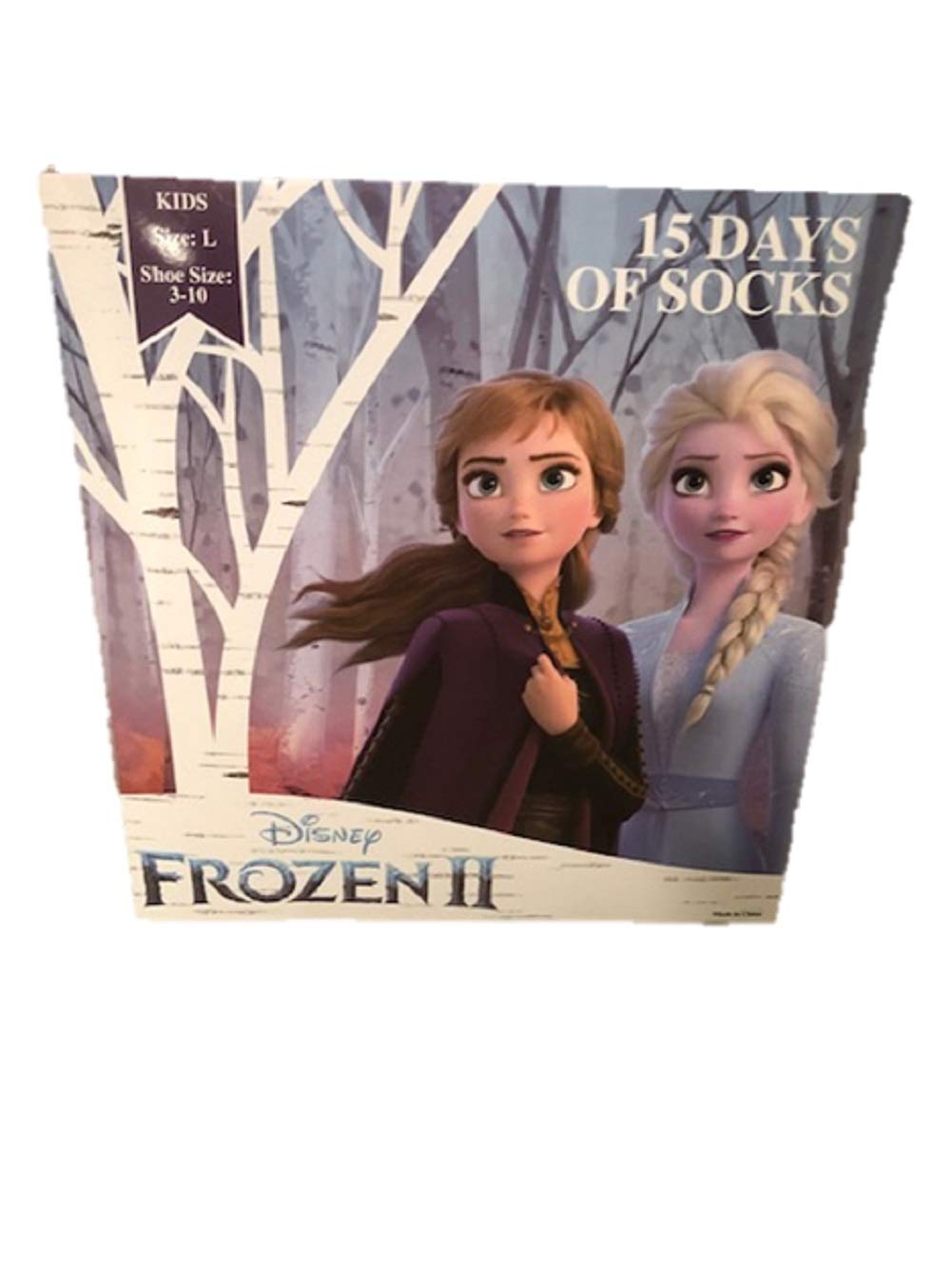 Frozen 2 Elsa Anna Olaf Girls' 15 Days Socks Advent Calendar - Small (5.5-8.5) | Disney Christmas Gift for Kids & Holiday Stocking Stuffer