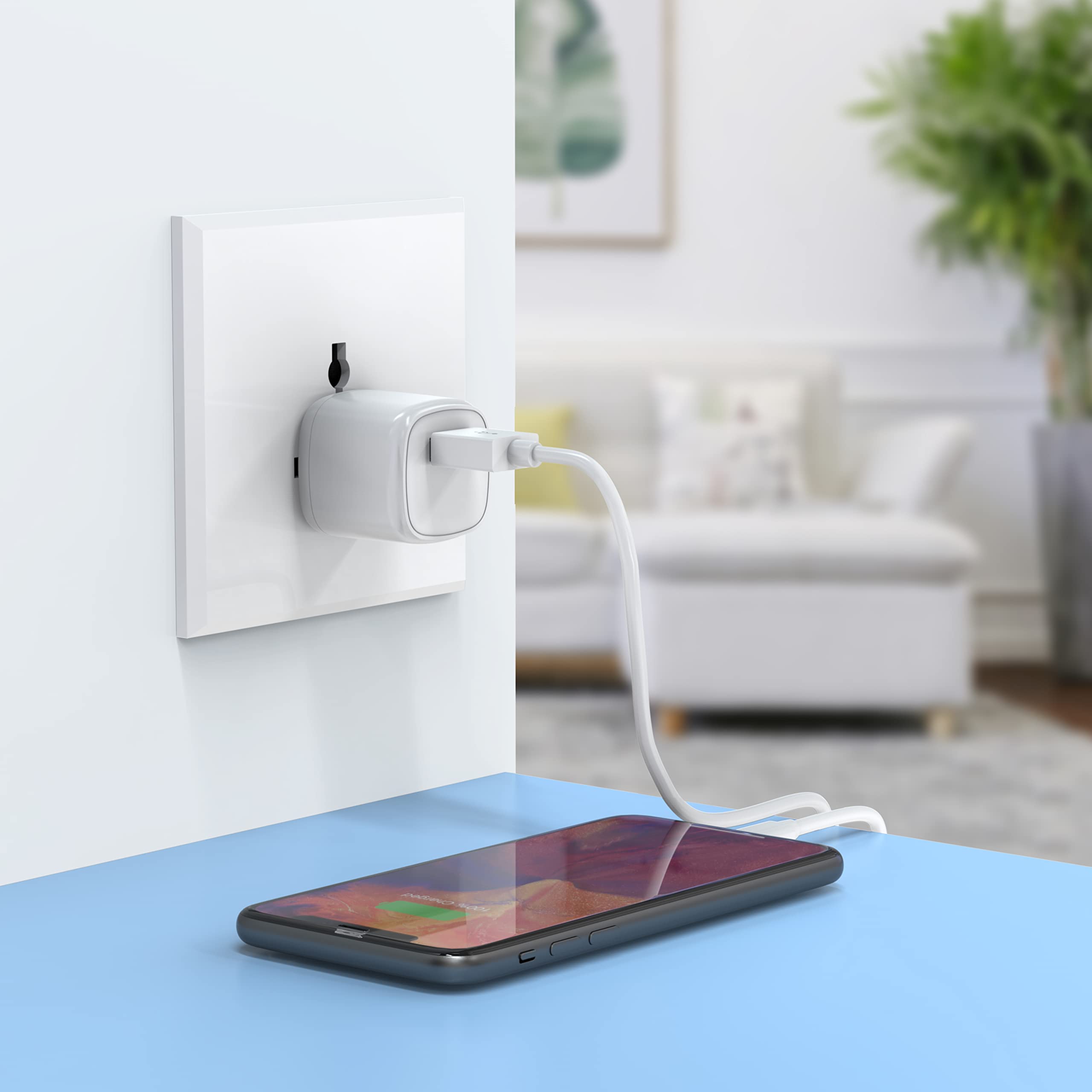 3-Pack Fast USB Wall Charger 5V/1A - Compact Power Adapter Cube for iPhone, iPad, iPod, Apple Watch, Android Phones, Tablets & More - Perfect for Home, Office & Travel Charging Needs