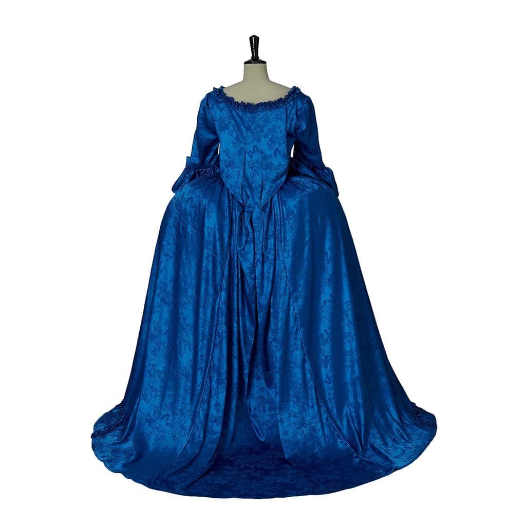 Queen Marie Antoinette Rococo Ball Gown - Women's Victorian Gothic Cosplay Dress in Blue | Perfect for Renaissance Fairs, Halloween Costumes & Historical Reenactments