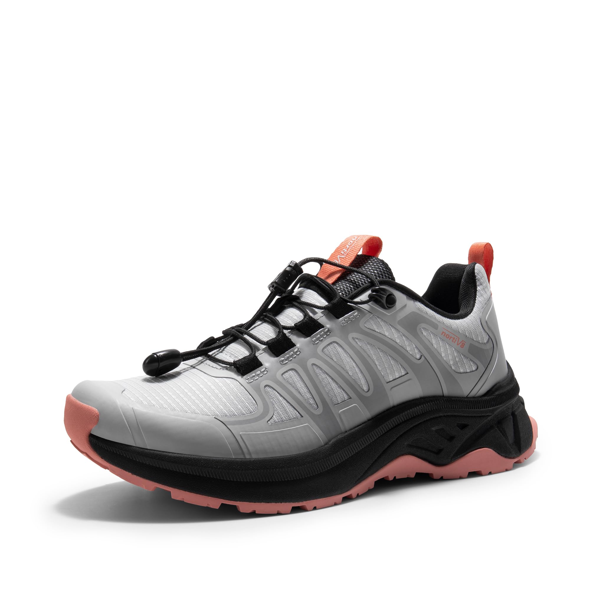 NORTIV 8 Women's Quick Lace Hiking Shoes - Lightweight Waterproof Trekking Sneakers for Outdoor Walking, Camping & Trail Running - Comfortable Non-Slip Casual Shoes for Women