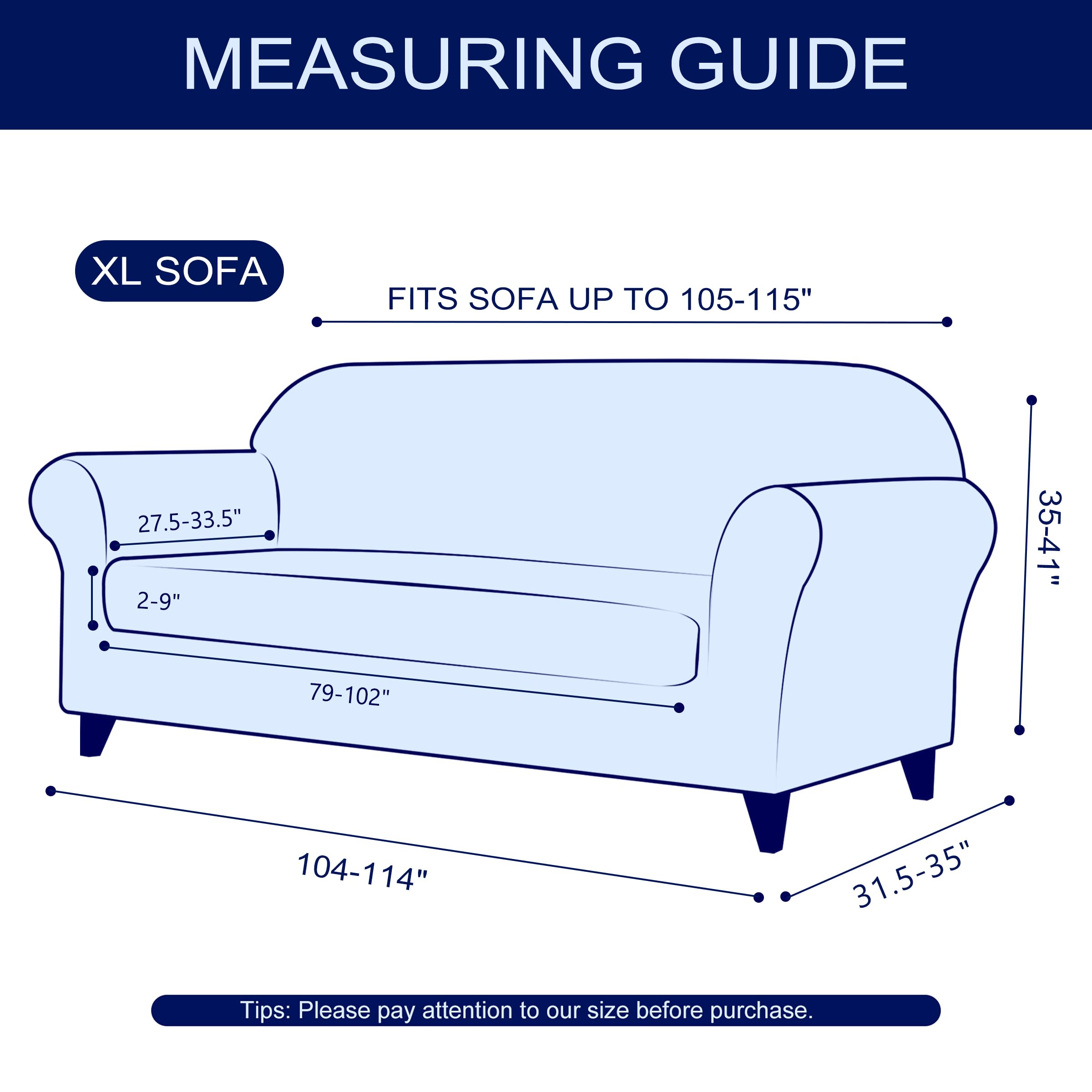 SUBRTEX Stretch Sofa Slipcover Set - 1 Piece Elastic Couch Cover with Free Cushion Cover for 4-Cushion Oversized Couches (Teal, XL Size) - Perfect for Living Room Furniture Protection & Home Decor Upgrade