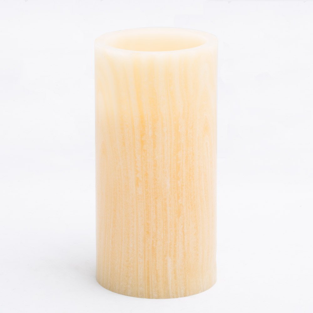 Richland Flameless LED Pillar Candles - Birch Design, Set of 12, Battery Operated Fake Candles for Home Decor, Wedding, Christmas & Party Lighting