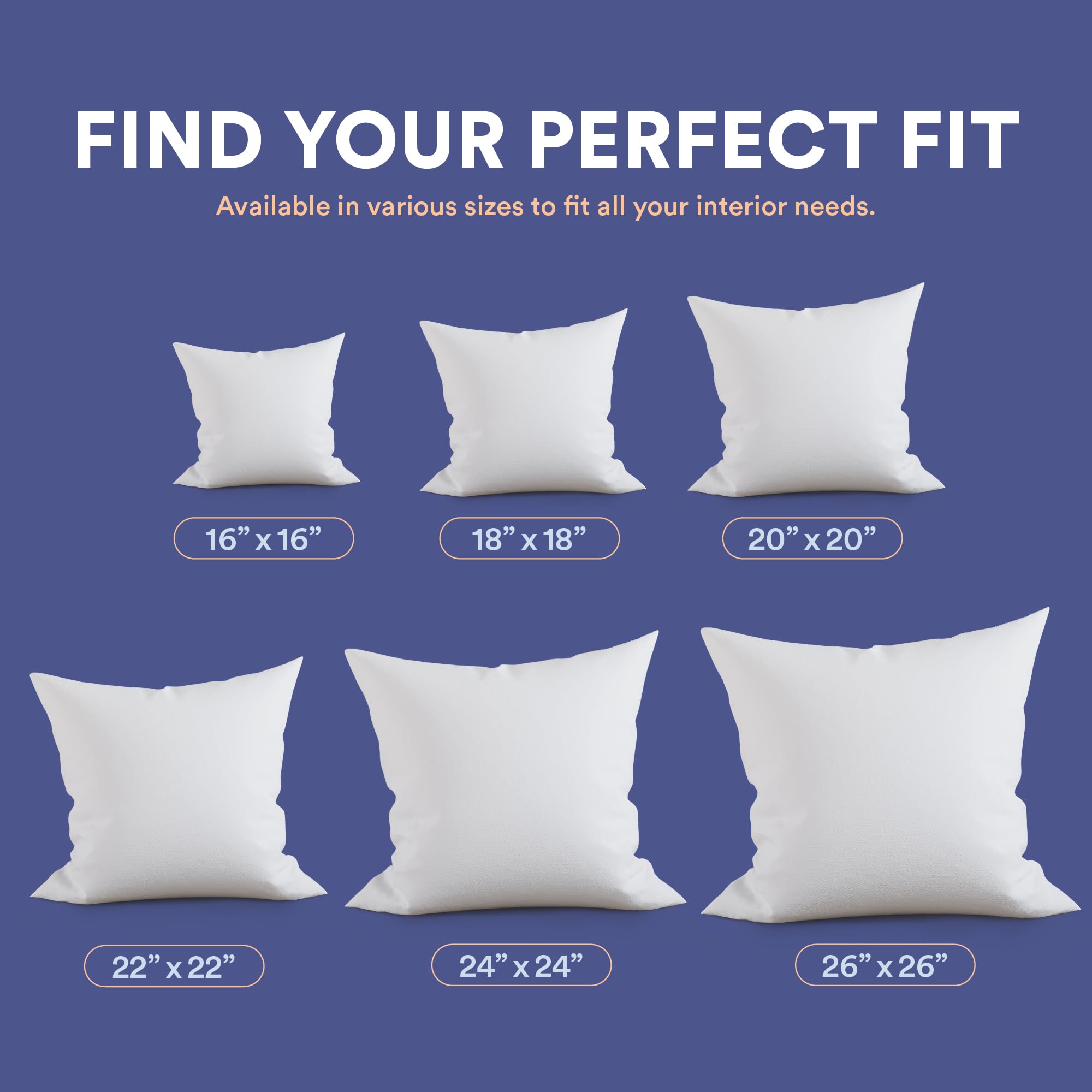 Premium Goose Down & Feather Throw Pillow (80/20 Fill) - 20x20 Inches, White - Luxury Decorative Cushion for Sofa, Bed & Home Decor