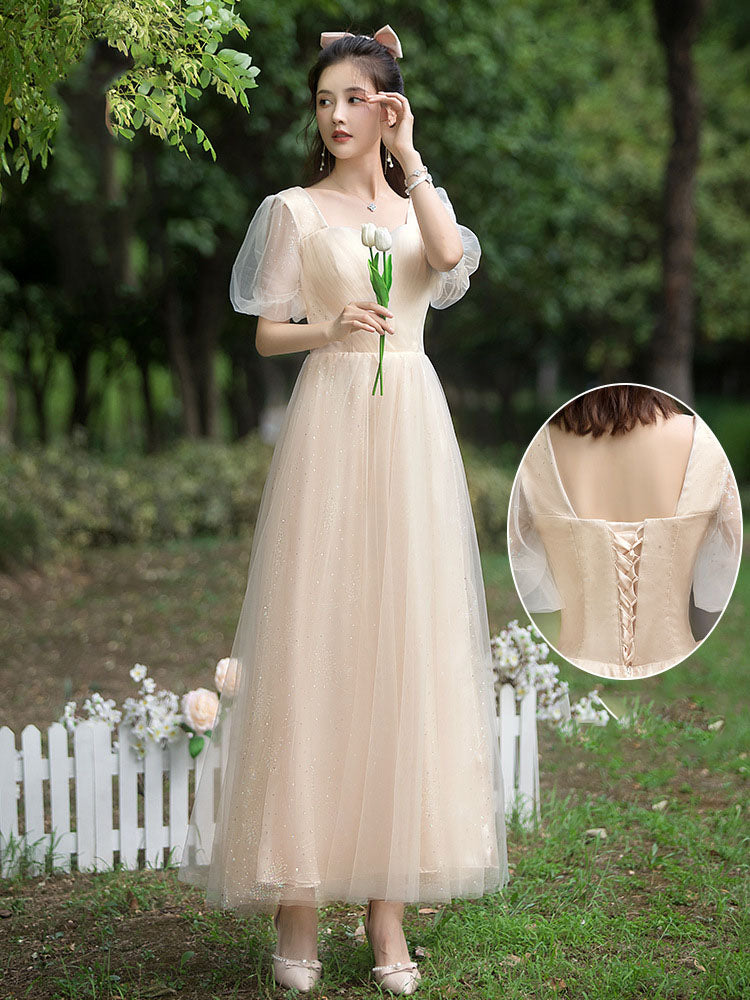Elegant A-Line Long Bridesmaid Dress for Wedding Party, Formal Evening Gown with Flowy Skirt - Perfect for Bridal Shower, Prom, Cocktail Party and Special Occasions