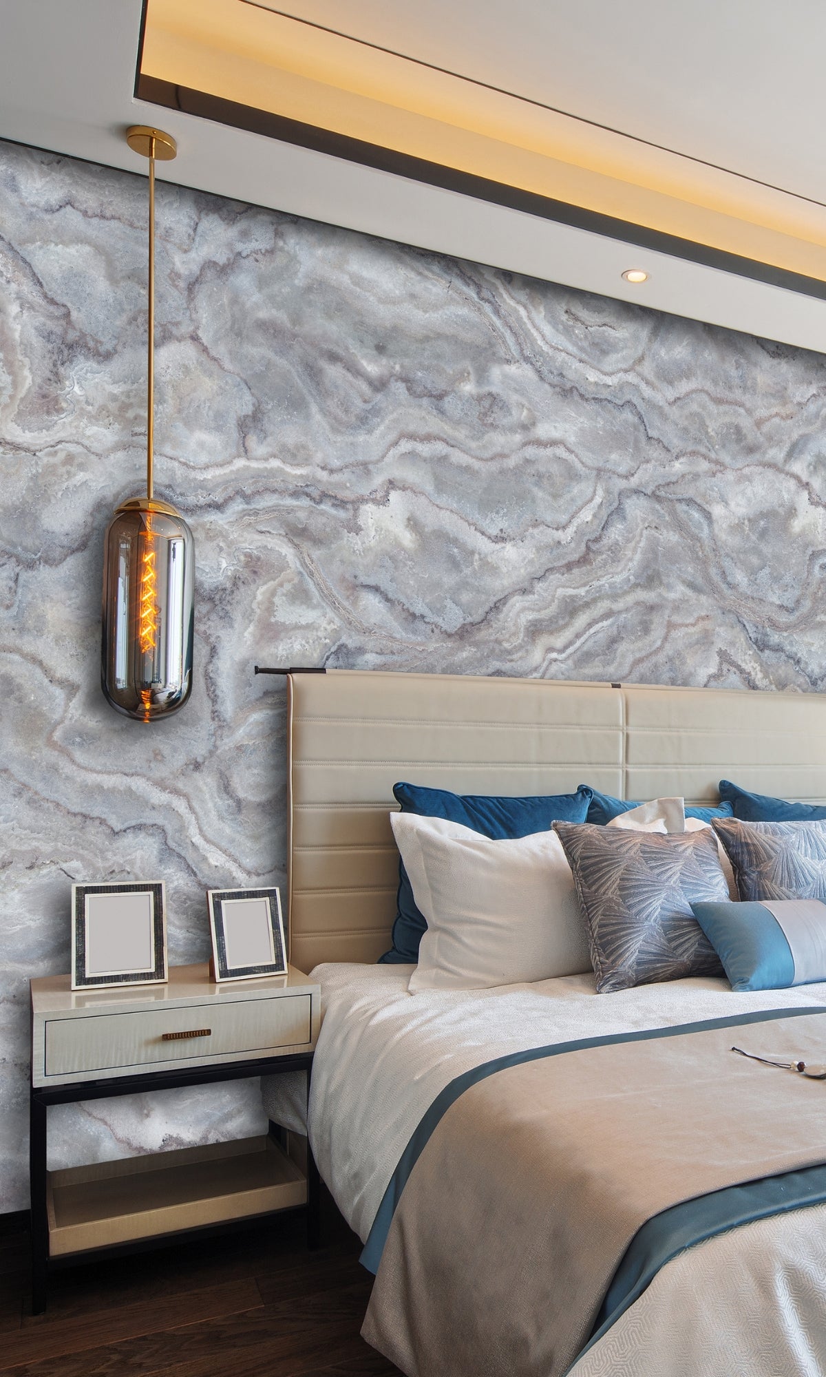 Gray Abstract Texture Mural Wallpaper M1386 Sample - Peel and Stick Removable Wallpaper for Living Room, Bedroom, Office Decor