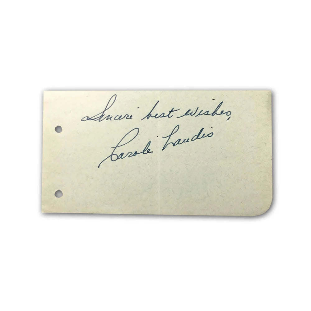 Authentic Carole Landis Hand Signed Album Page Cut with JSA COA - Rare One Million B.C. Movie Memorabilia for Collectors & Film Enthusiasts - Perfect for Framing, Display, and Vintage Hollywood Collections