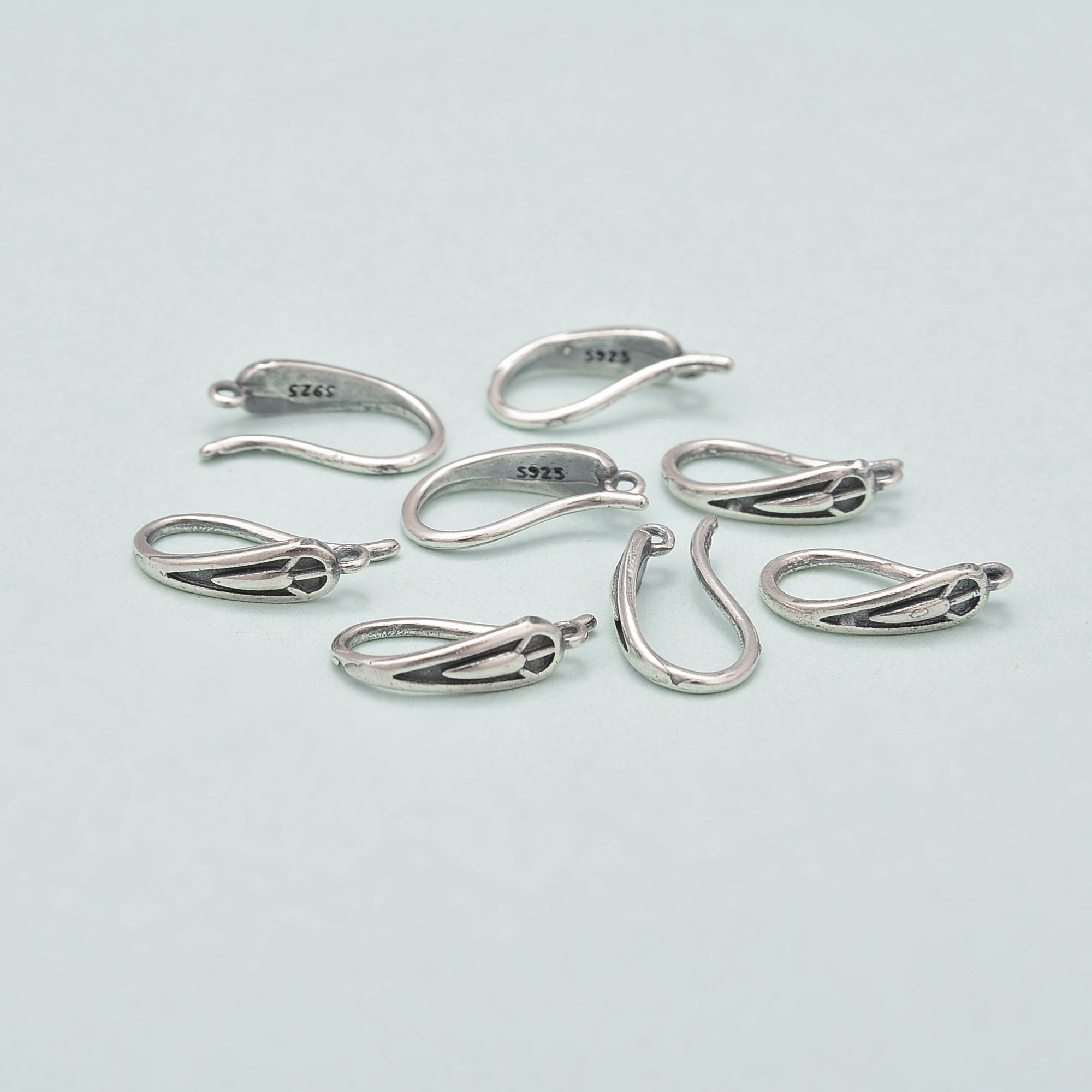 925 Sterling Silver Earring Hooks 7x14mm - 7pcs per Bag | Jewelry Making Supplies for DIY Earrings, Crafting & Beading Projects