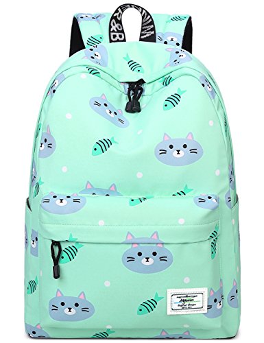 Green, Cat and Fish, 14 Inch Laptop