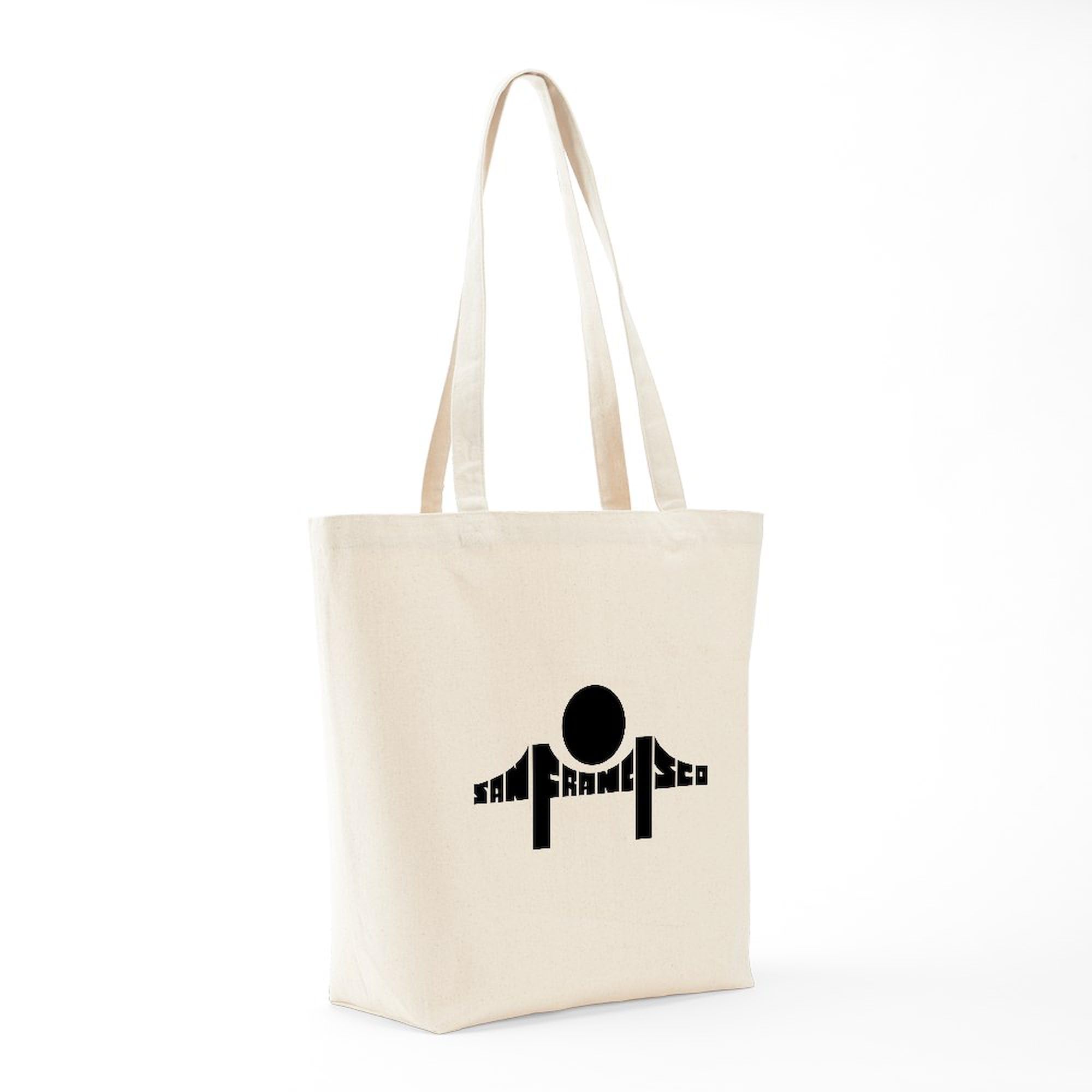 San Francisco Tote Bag - Natural Canvas Reusable Shopping Bag for Groceries, Beach & Travel | Eco-Friendly Cotton Tote with Premium Print
