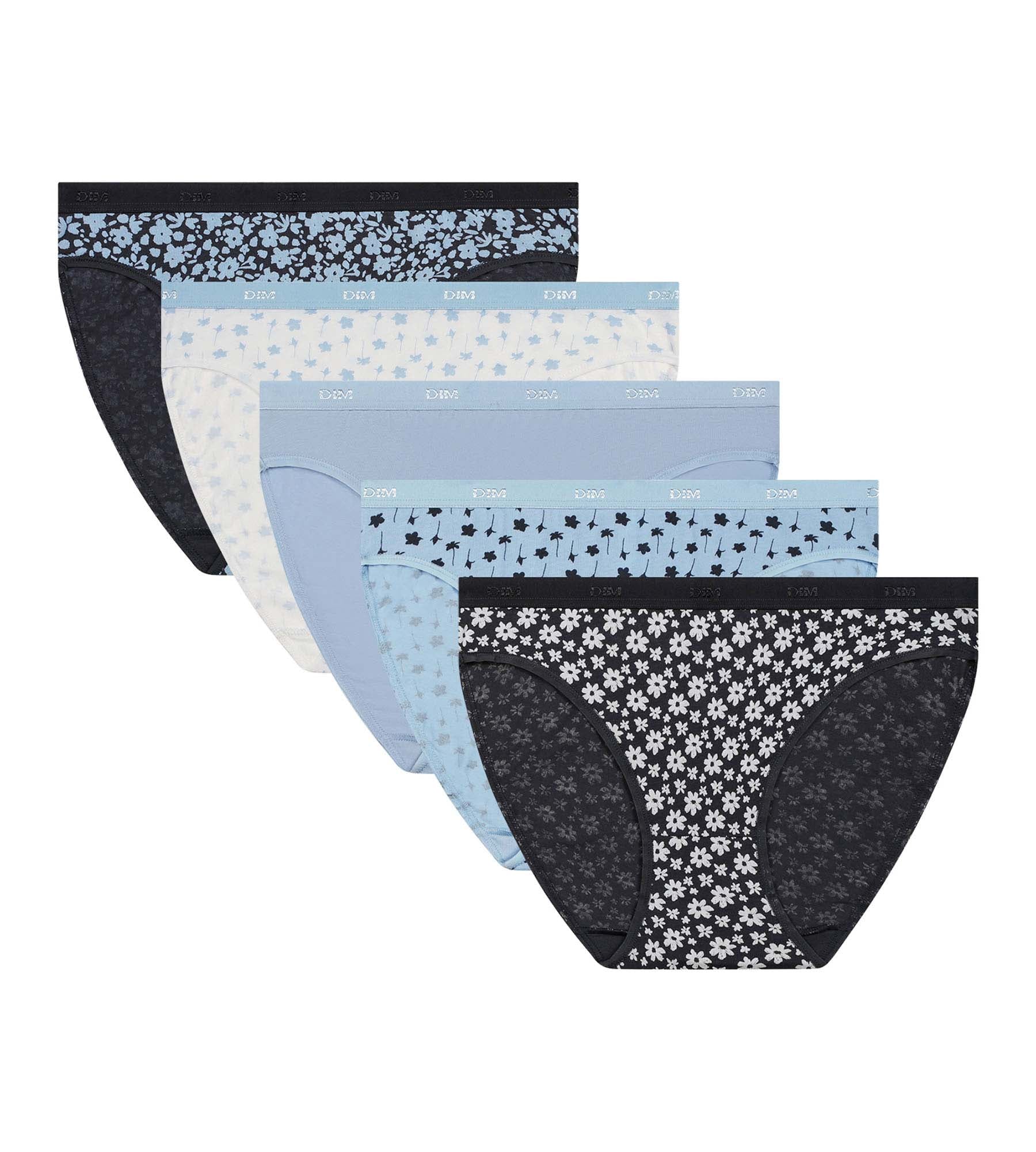 5 Pack Women's Cotton Stretch Floral Print Underwear - Soft Breathable Panties for Everyday Comfort & Lounge Wear