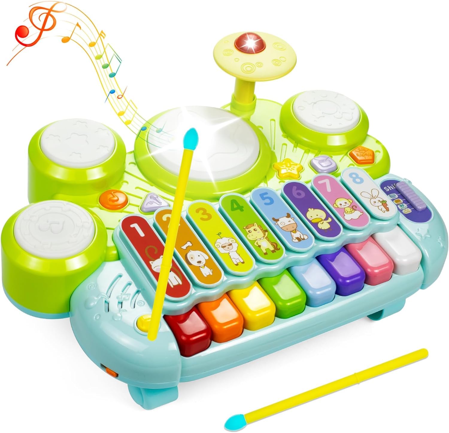 Marstone Musical Toy Set for Babies & Toddlers - Piano Keyboard, Xylophone & Drum - Educational Learning Toys for 1-3 Year Old Boys & Girls - Perfect Birthday Gift for Ages 0-2 (6-18 Months) - Ideal for Early Childhood Development & Sensory Play