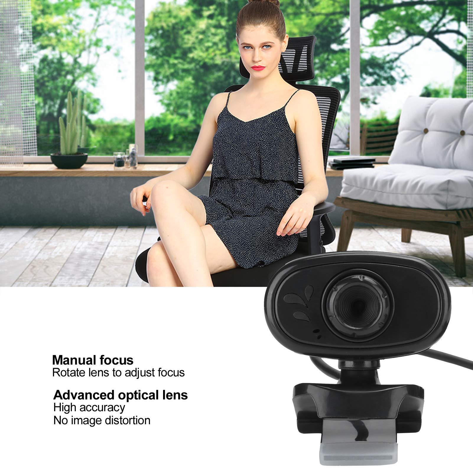 Ciciglow USB Webcam with Mic - HD Web Camera for PC, Laptop - Perfect for Video Calls, Online Classes & Meetings