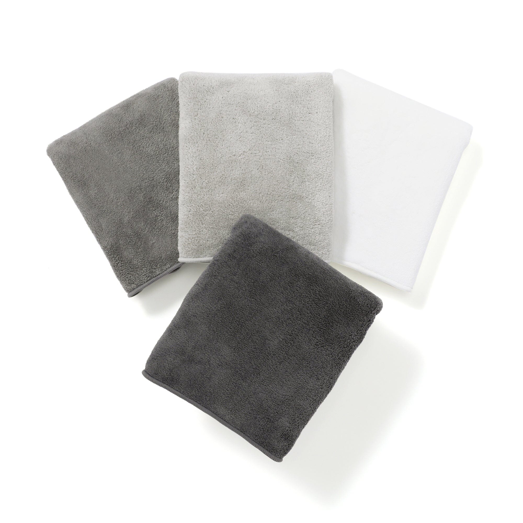 Premium 4-Piece Microfiber Face Towel Set - Soft, Absorbent & Quick-Drying - Gray Facial Towels for Skincare, Makeup Removal & Gym Use