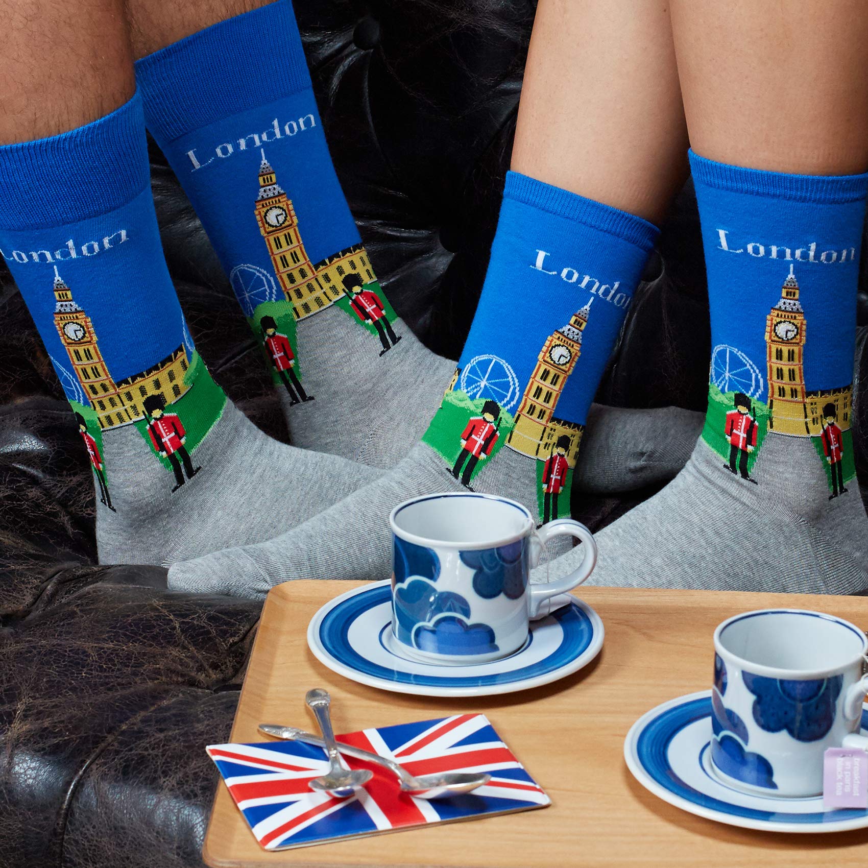 Hot Sox Women's Fun Travel & Cities Crew Socks - 1 Pair Pack - Cool & Artistic Novelty Fashion Gifts for London (Royal) - Shoe Size 4-10 - Perfect for Travel, Gifts & Everyday Wear