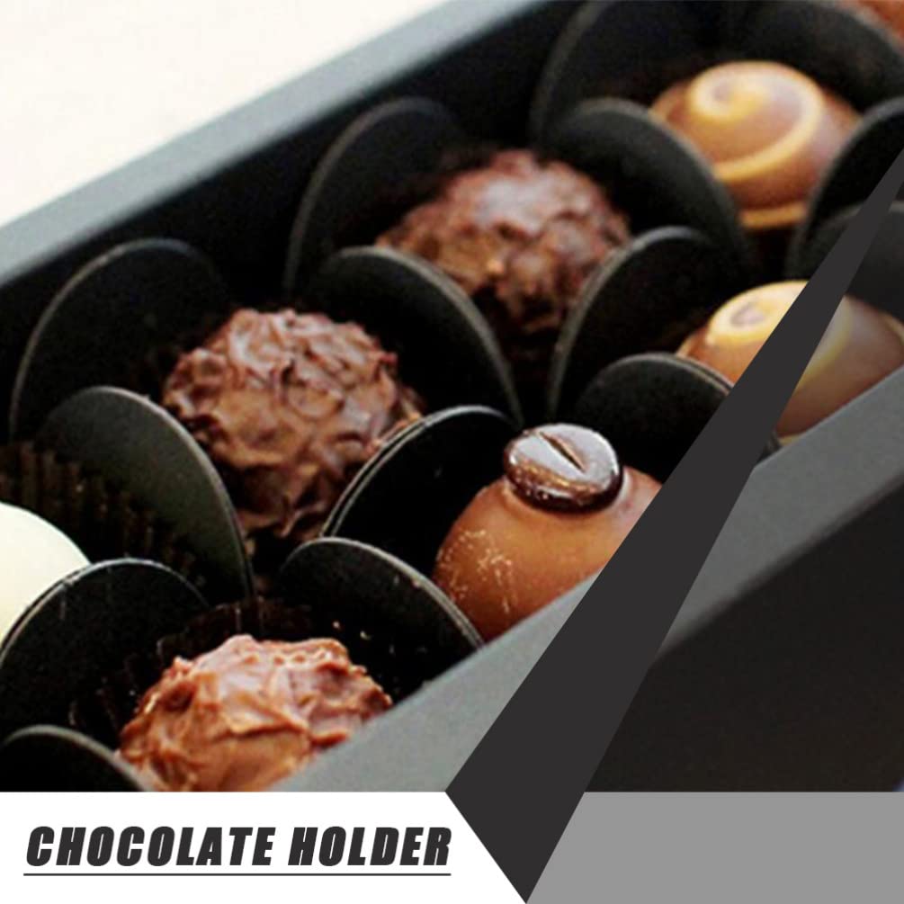 Happyyami 100-Piece Versatile Chocolate Packaging Trays - Eco-Friendly Paper Compartment Bases for Candy, Desserts & Gift Wrapping - Perfect for Bakeries, Chocolatiers & DIY Candy Making