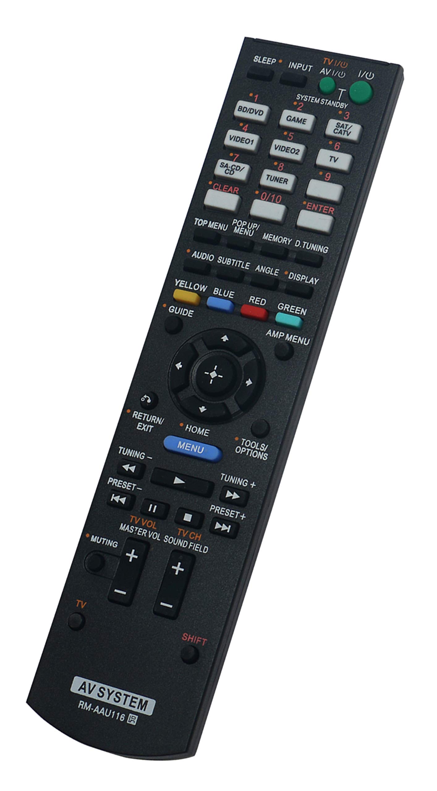 Sony AV System Replacement Remote Control RM-AAU116 Compatible with STR-KS380, STR-KS470, STR-DH520, STR-K3500SW, STR-KM3500, HT-DDW3500, SS-WP3500, SS-CNP3500, SS-MSP3500, SS-SRP3500 - Perfect for Home Theater & Entertainment Systems