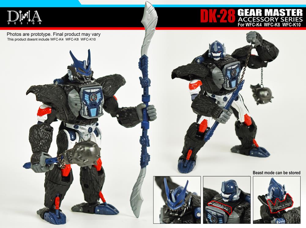 DNA Design DK 28 Gear Master Accessory Set - Upgrade Kit for WFC K4/K8/K10 Transformers Figures - Enhance Your Collection for Display & Battle Scenes