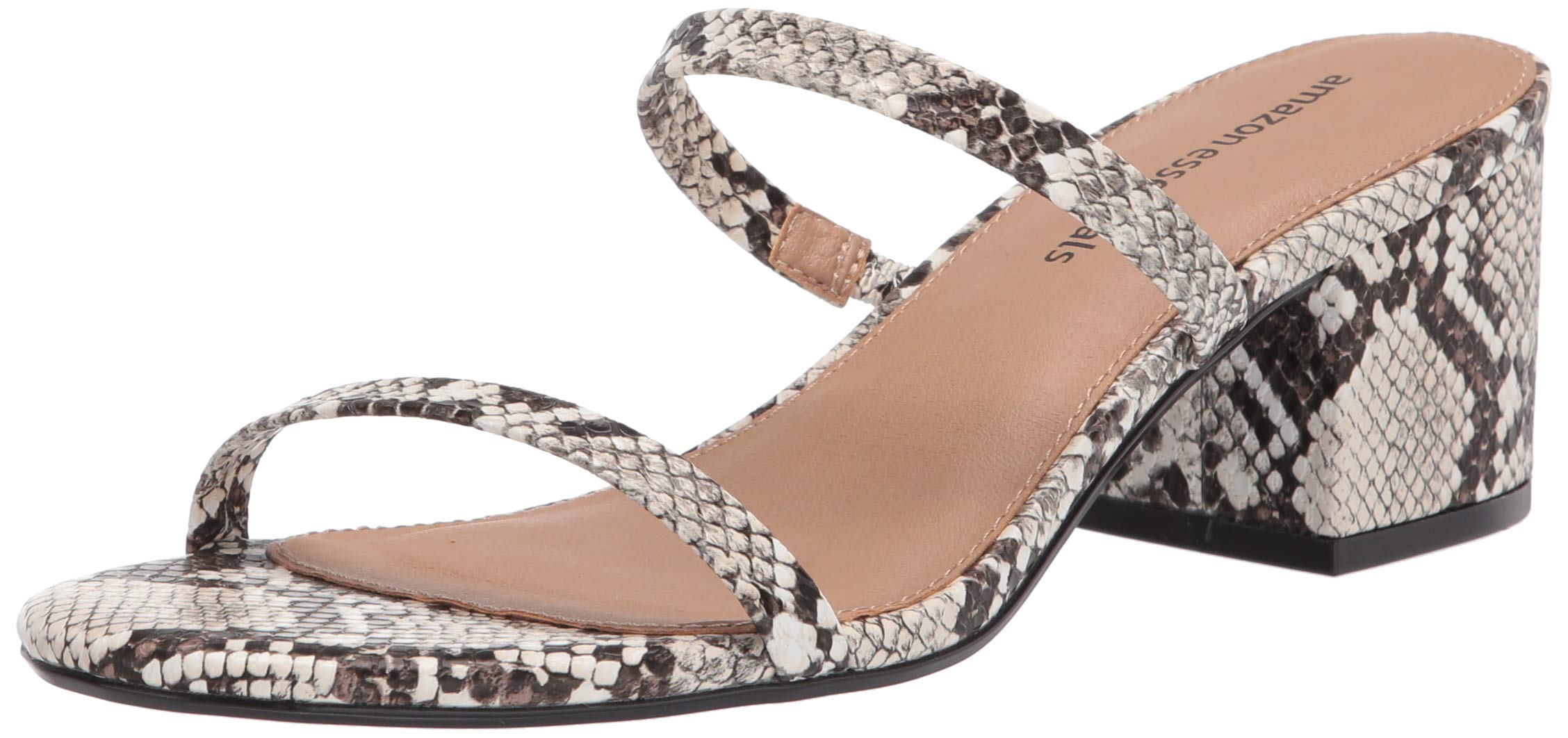 Amazon Essentials Women's Thin Two Strap Heeled Slide Sandals - Comfortable Summer Dressy Casual Shoes for Beach, Vacation & Outdoor Wear