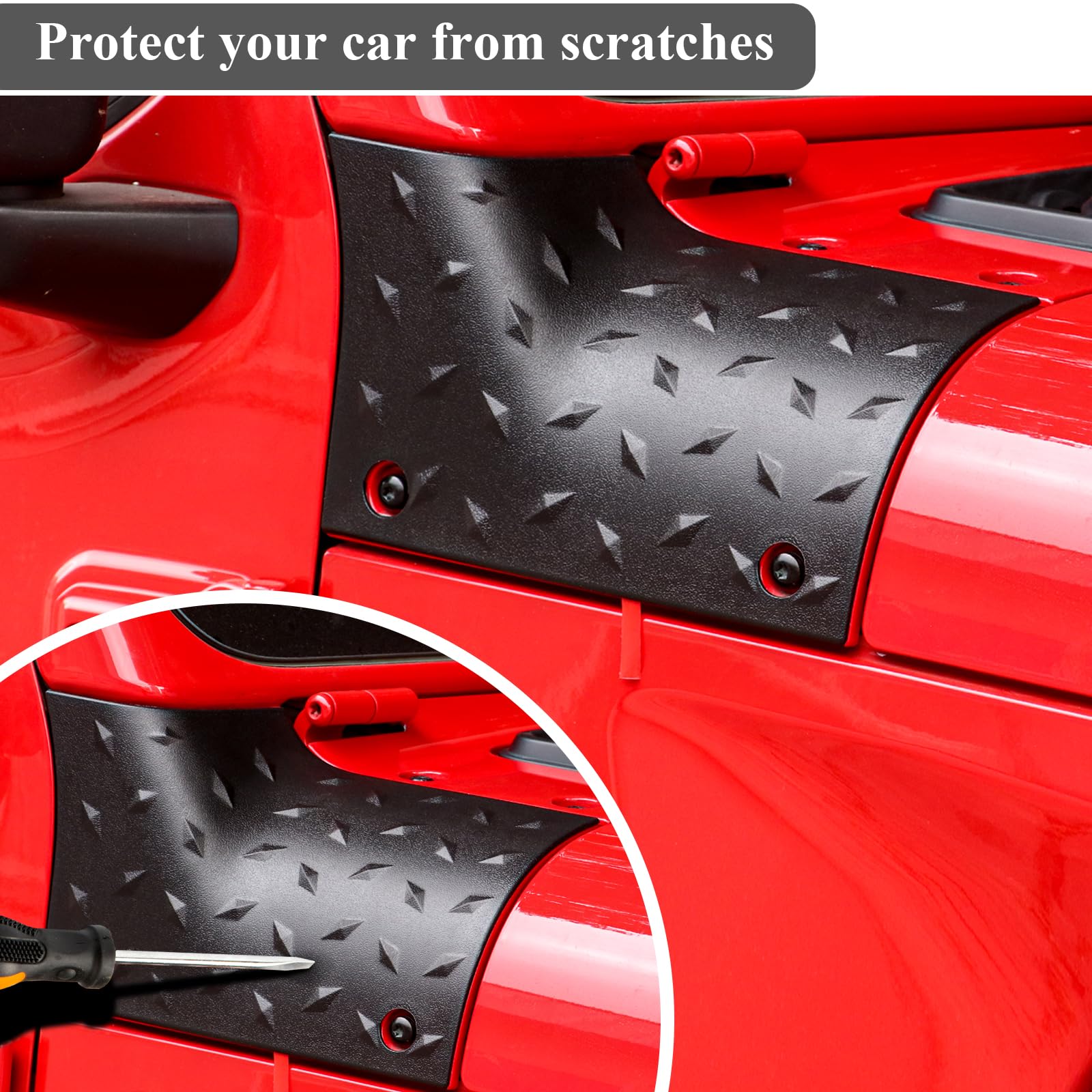 Jeep JL Cowl Body Armor Cover - Textured Black Corner Guards for 2018-2024 Wrangler JL/JLU & Gladiator JT - Durable Exterior Protection - Perfect for Off-Roading & Adventure Driving