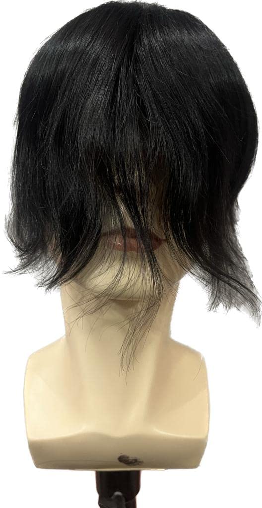 Mirage Hair Patch for Men - 9x7 Natural Black Toupee Hair System & Wigs for Hair Styling & Thinning Hair - Perfect for Daily Wear, Parties & Special Occasions
