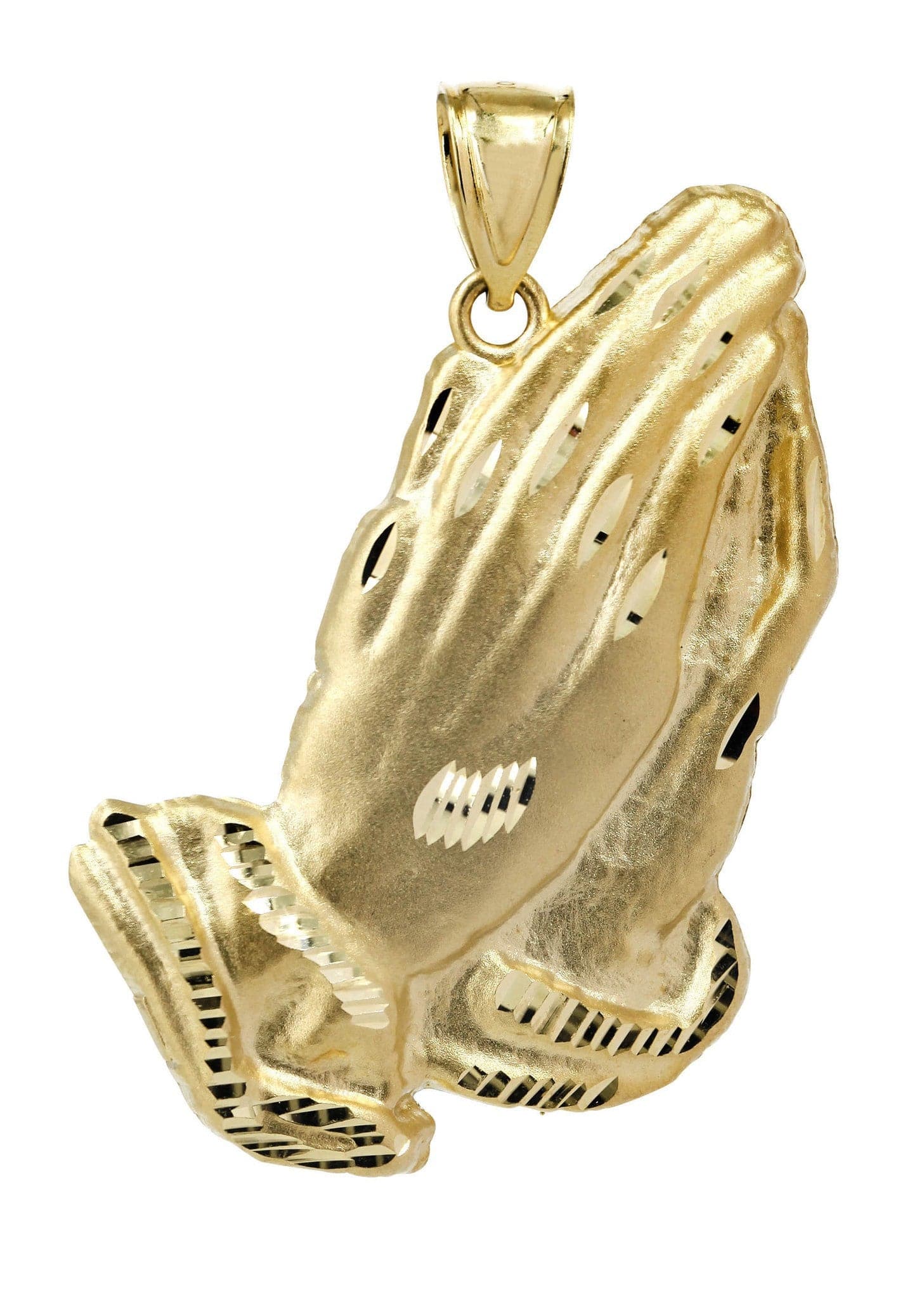 10K Gold Praying Hands Pendant Necklace - 7.2 Grams Religious Jewelry for Women & Men - Perfect for Prayer, Church, and Spiritual Gifts