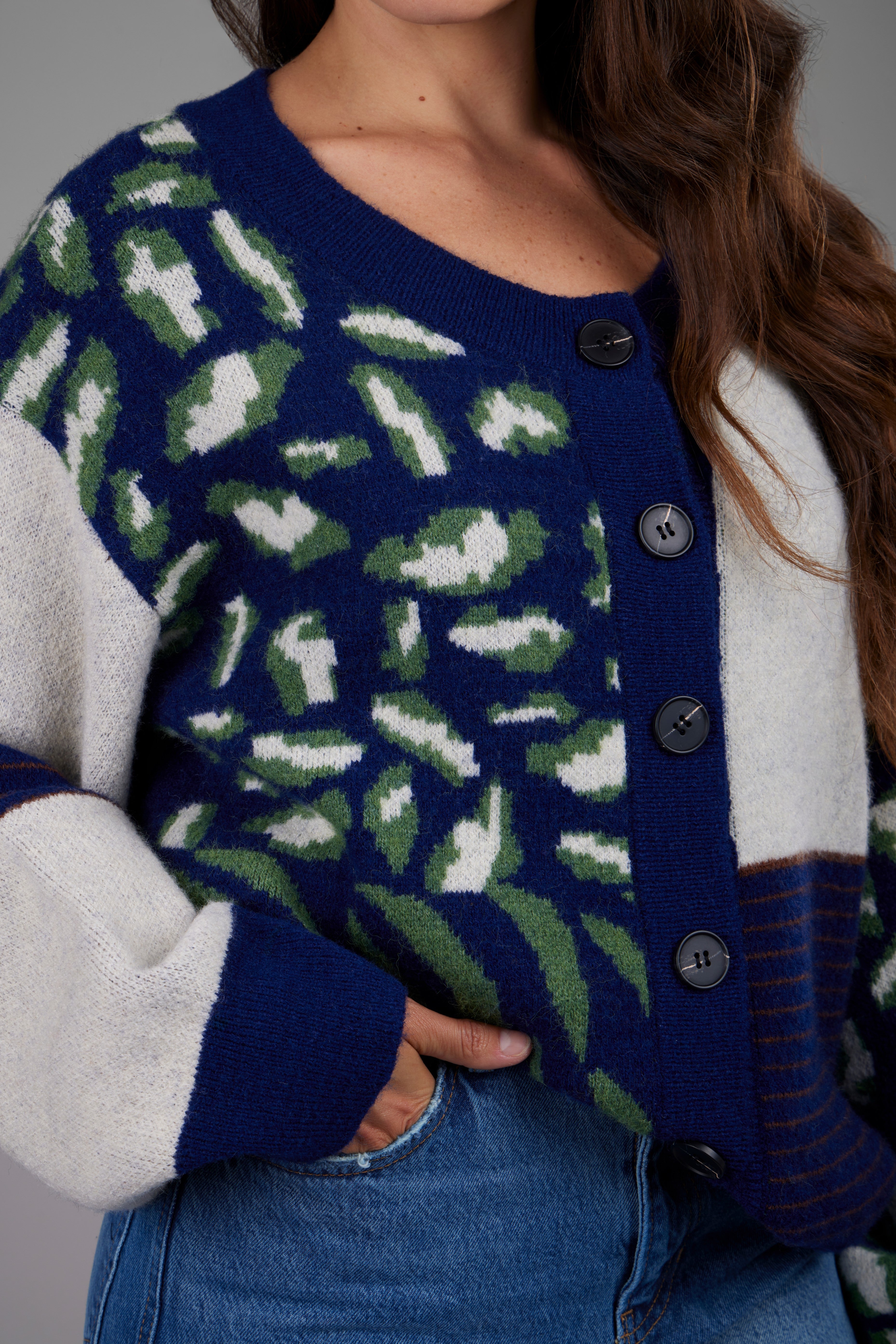 Stylish Multi-Patterned Tie Back Cardigan for Women - Perfect for Office, Date Night & Casual Outfits