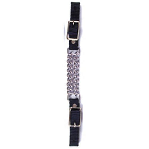 Fabtron Nylon Double Chain Curb Strap for Horses - Durable & Adjustable Leather-Free Horse Training Strap for Riding, Training, and Show Use