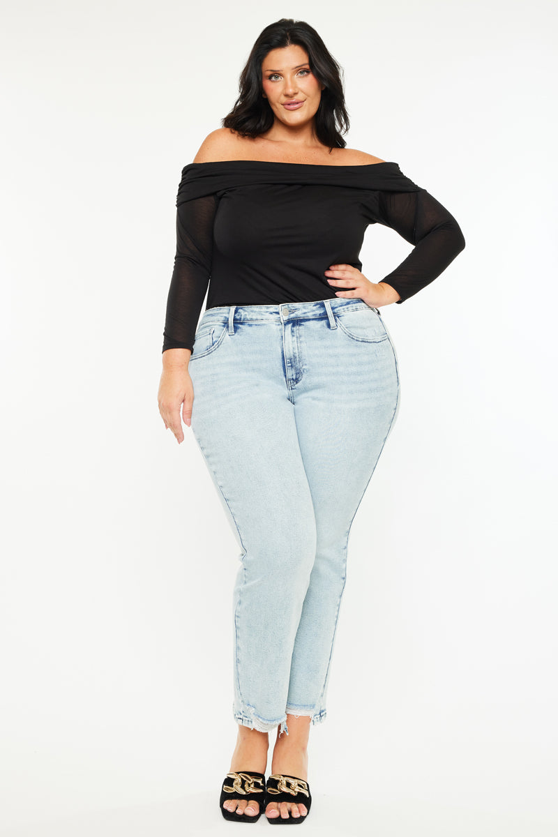 Primm Essentials Mid Rise Crop Straight Jeans for Women - Plus Size Comfort Fit Denim Pants | Casual Wear, Office Outfits & Everyday Style