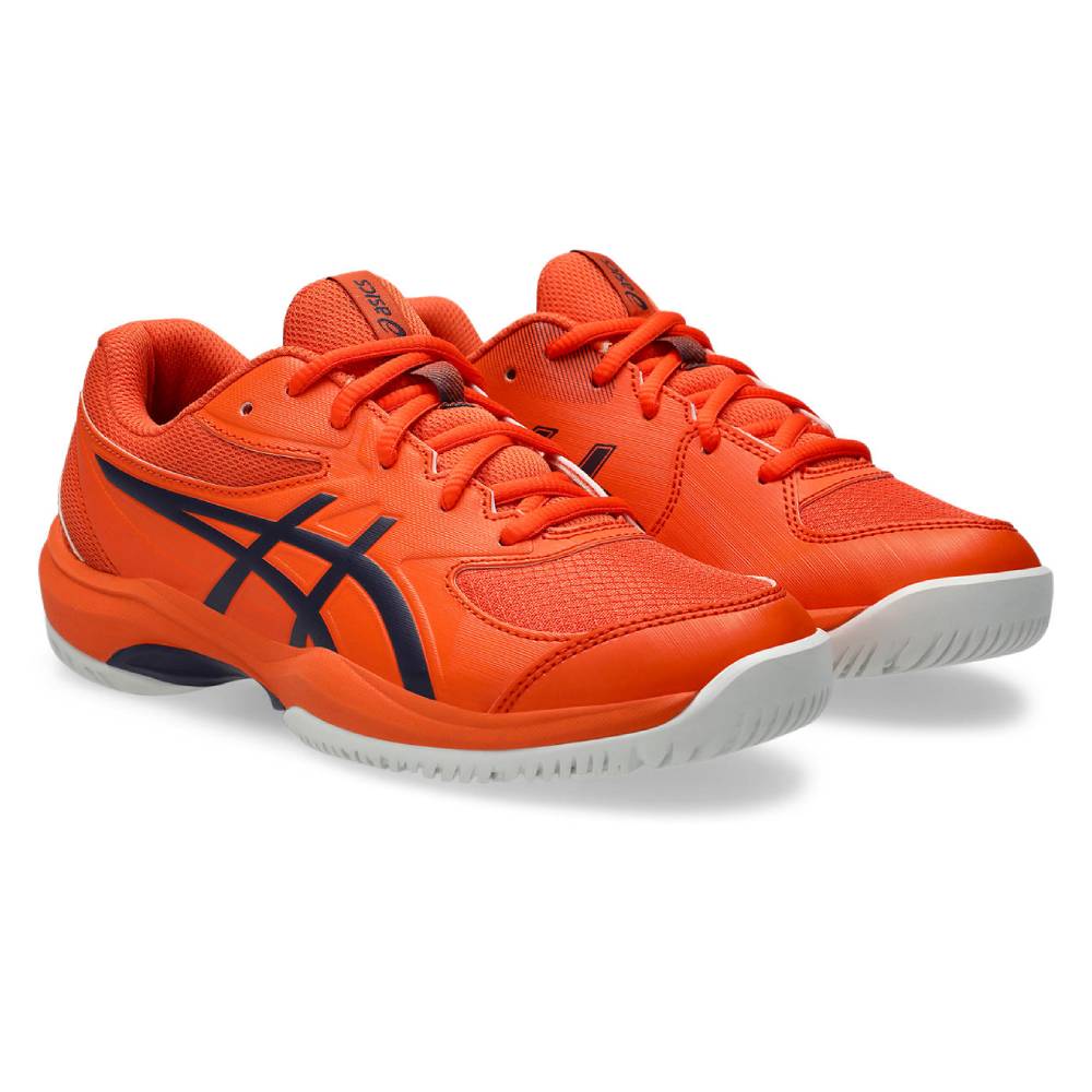 ASICS Gel-Game GS Junior Tennis Shoes for Kids - Nova Orange/Indigo Fog | Lightweight & Supportive Court Sneakers for Junior Players | Perfect for Tennis Training & School Sports