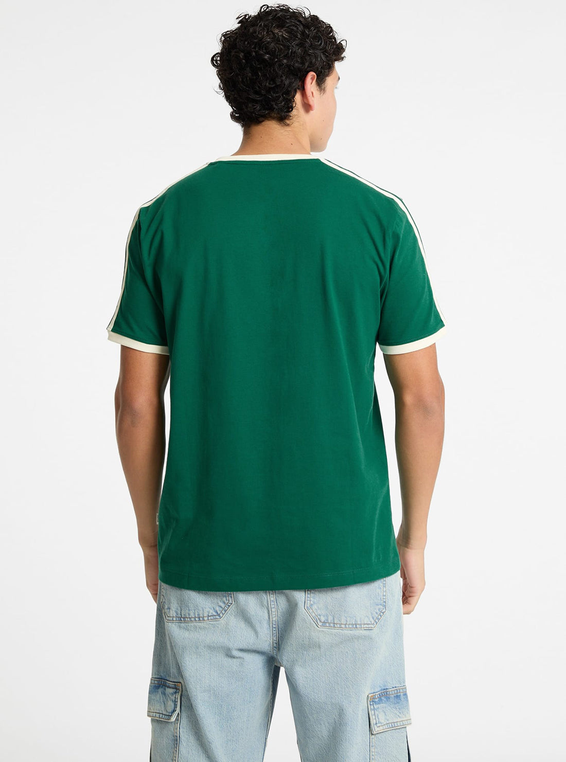 Guess Women's Green Contrast Trim T-Shirt - Casual Short Sleeve Cotton Tee for Everyday Wear, Street Style & Outfits